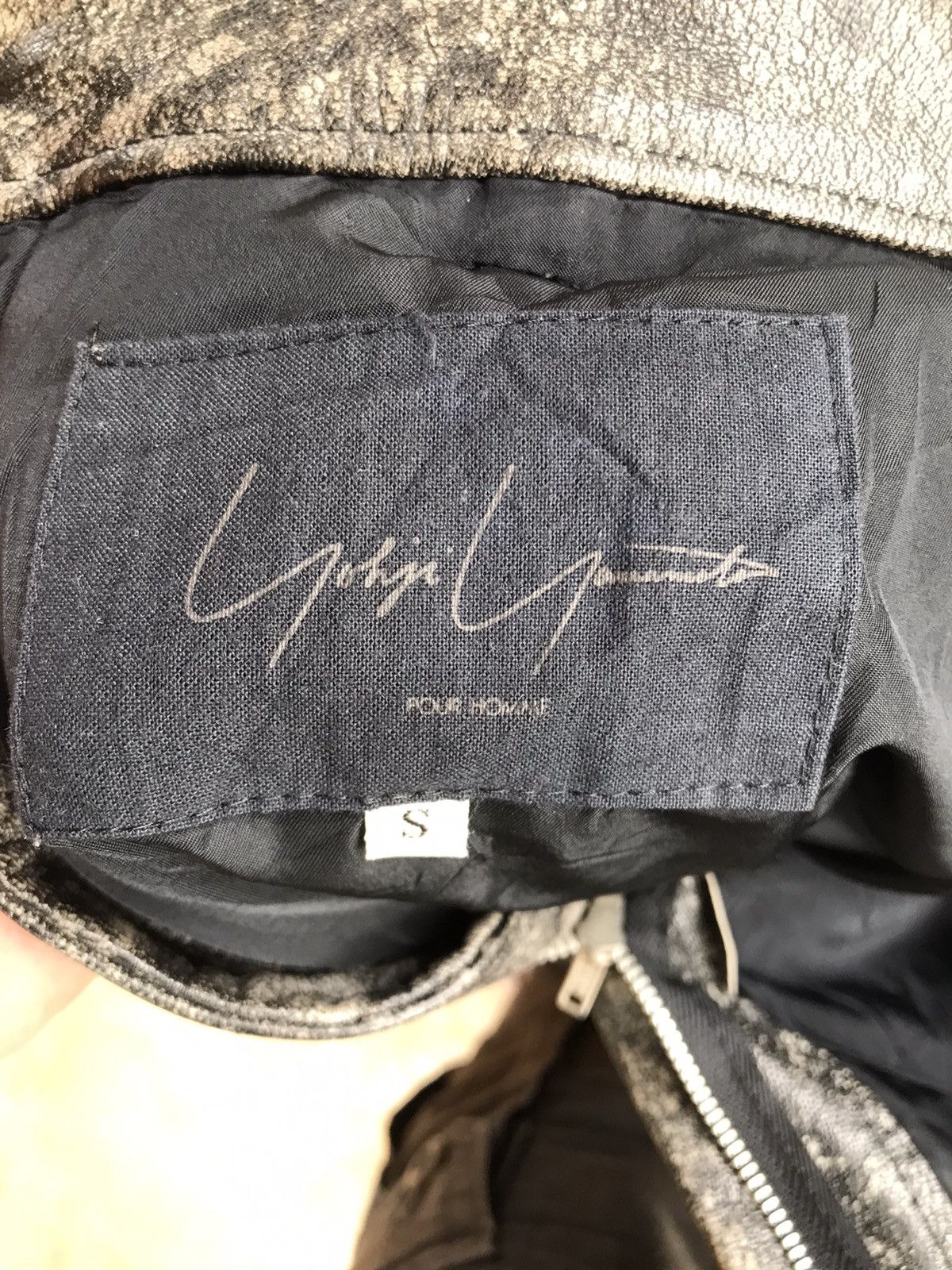 Vintage × Yohji Yamamoto RARE YOHJI YAMAMOTO POUR HOMME LEATHER JACKET ASID WASH Size US 28 / EU 44 - 12 Thumbnail