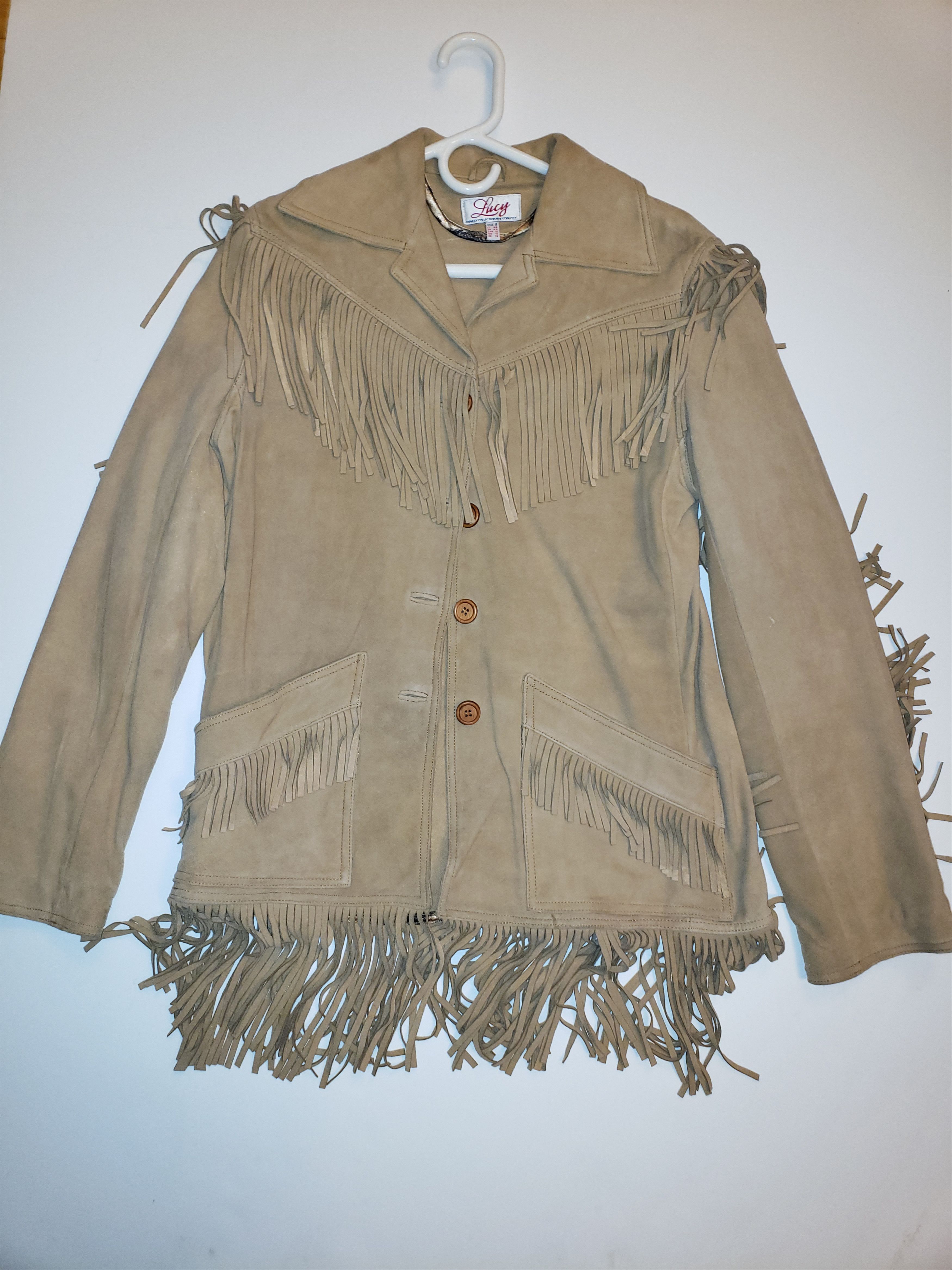 Vintage Lucy Fringe Cowboy/Cowgirl Suede Jacket Size M / US 6-8 / IT 42-44 - 19 Thumbnail
