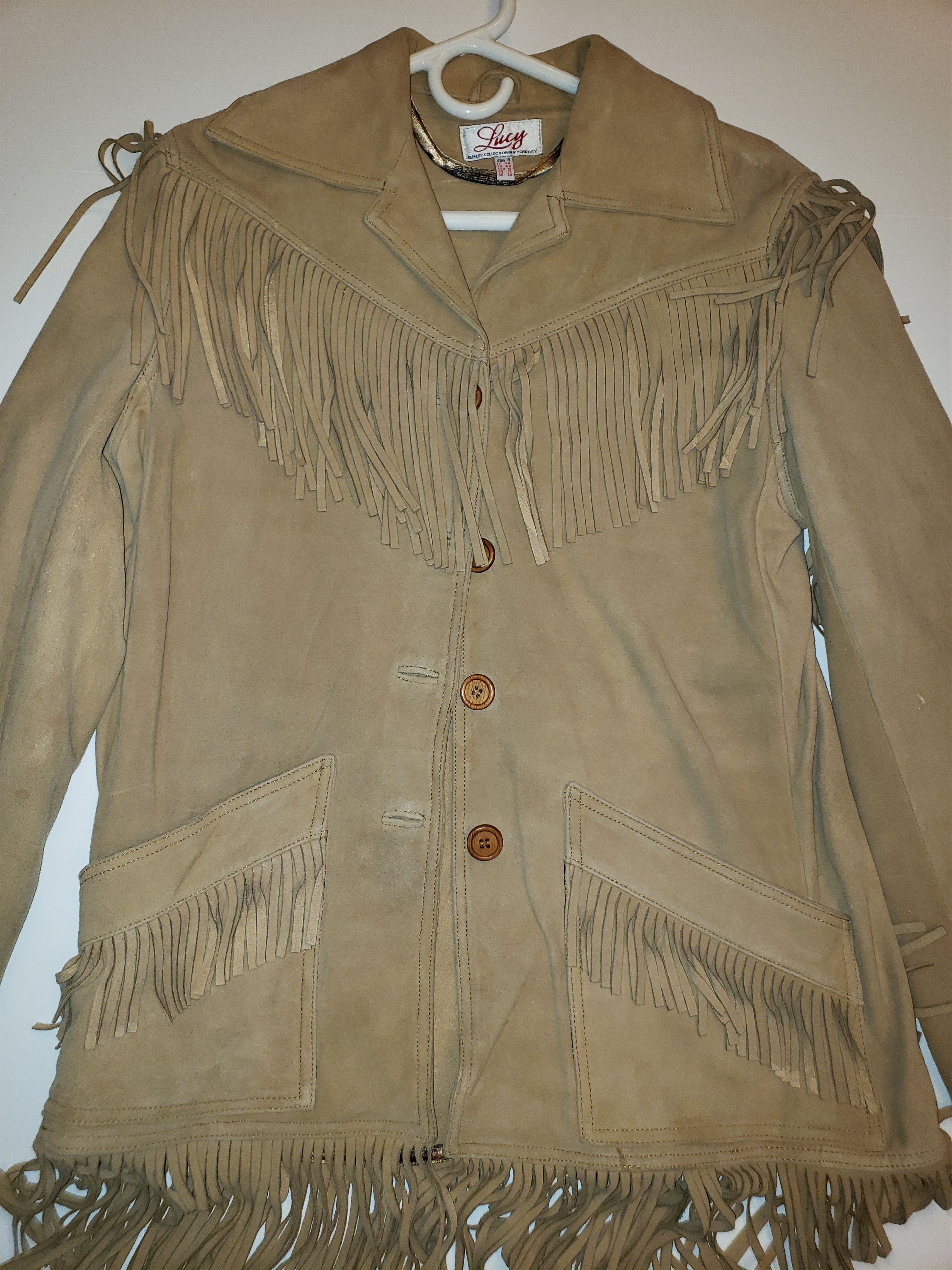Vintage Lucy Fringe Cowboy/Cowgirl Suede Jacket Size M / US 6-8 / IT 42-44 - 18 Thumbnail