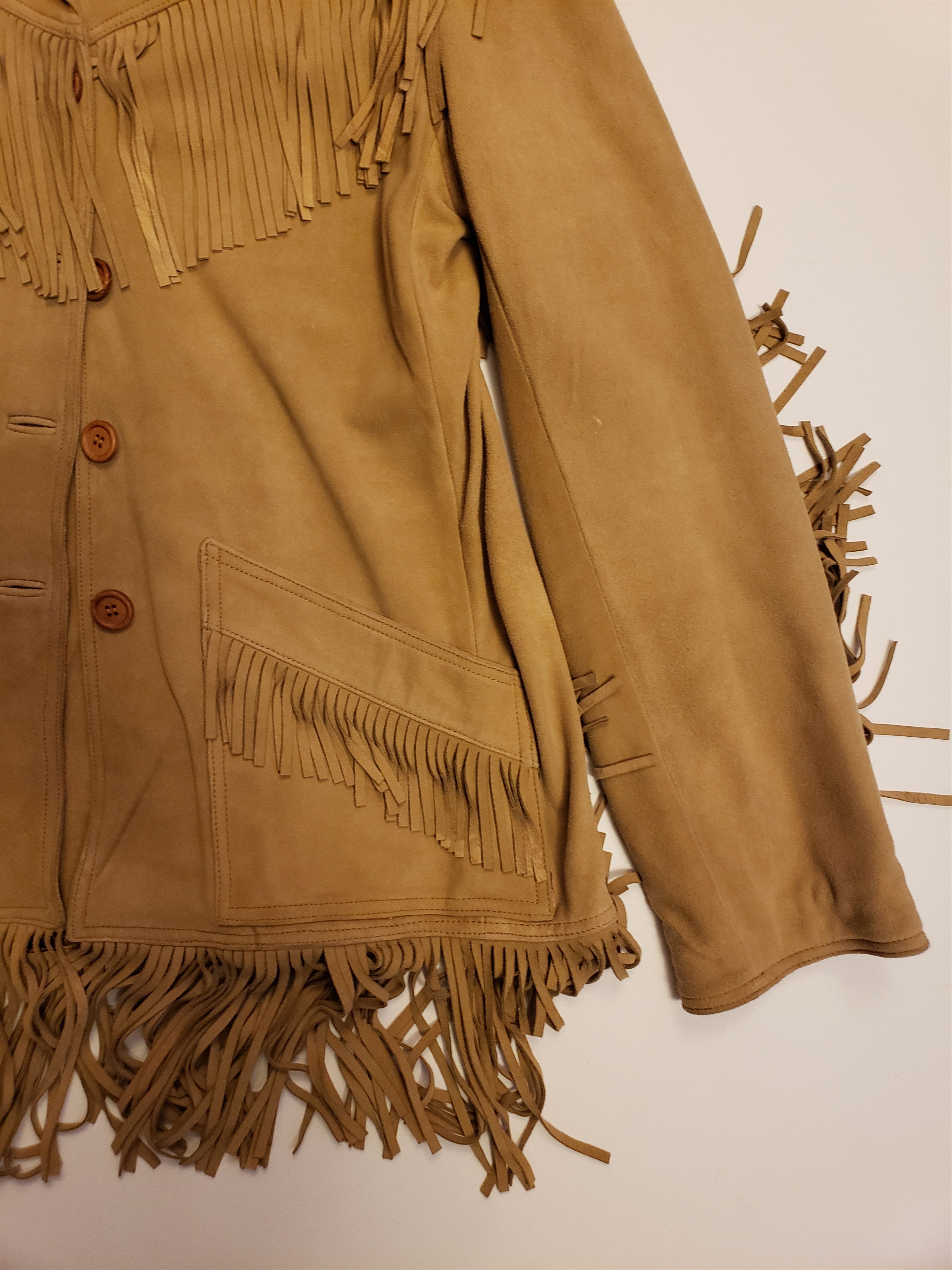 Vintage Lucy Fringe Cowboy/Cowgirl Suede Jacket Size M / US 6-8 / IT 42-44 - 20 Thumbnail