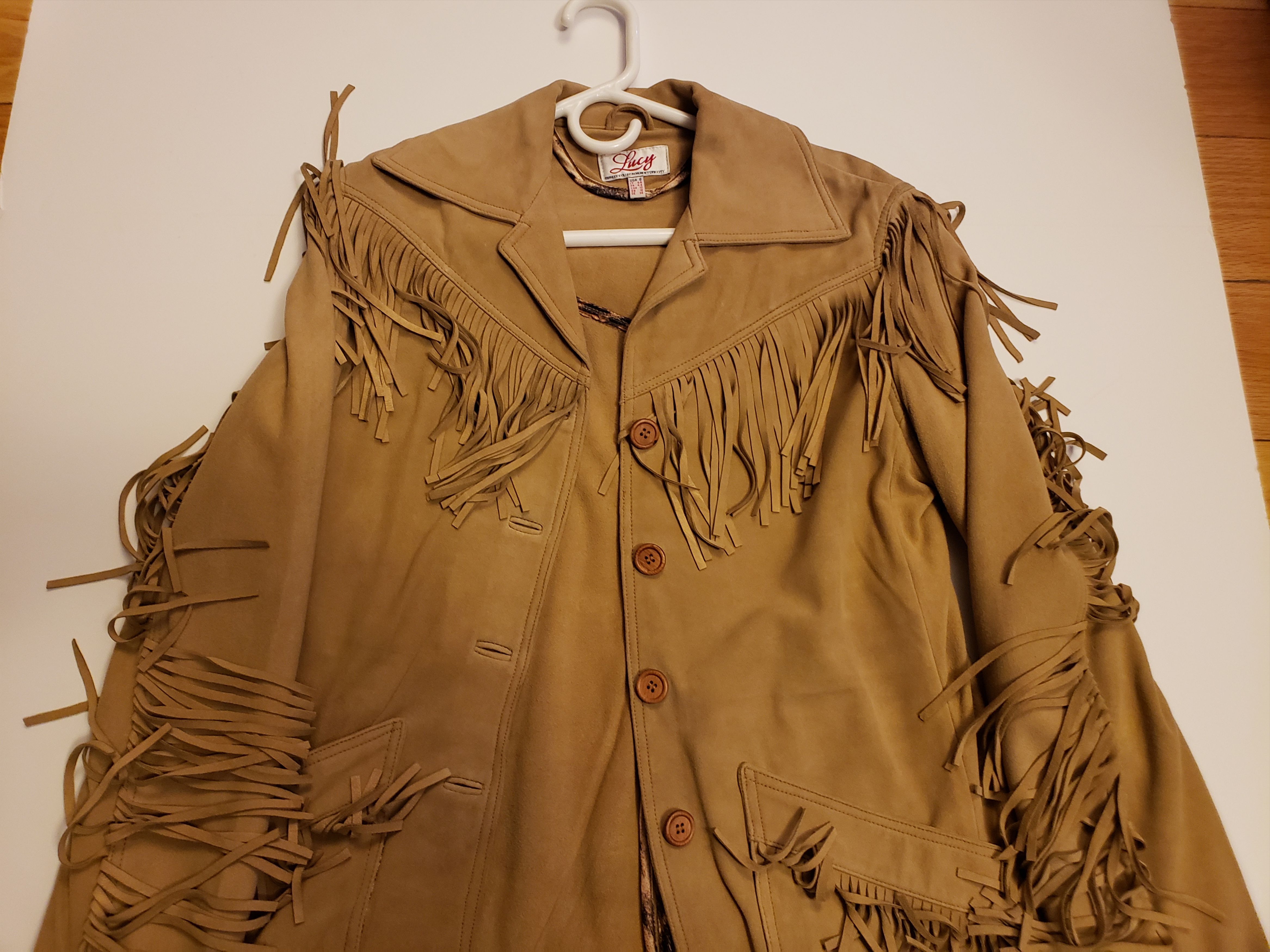 Vintage Lucy Fringe Cowboy/Cowgirl Suede Jacket Size M / US 6-8 / IT 42-44 - 4 Thumbnail