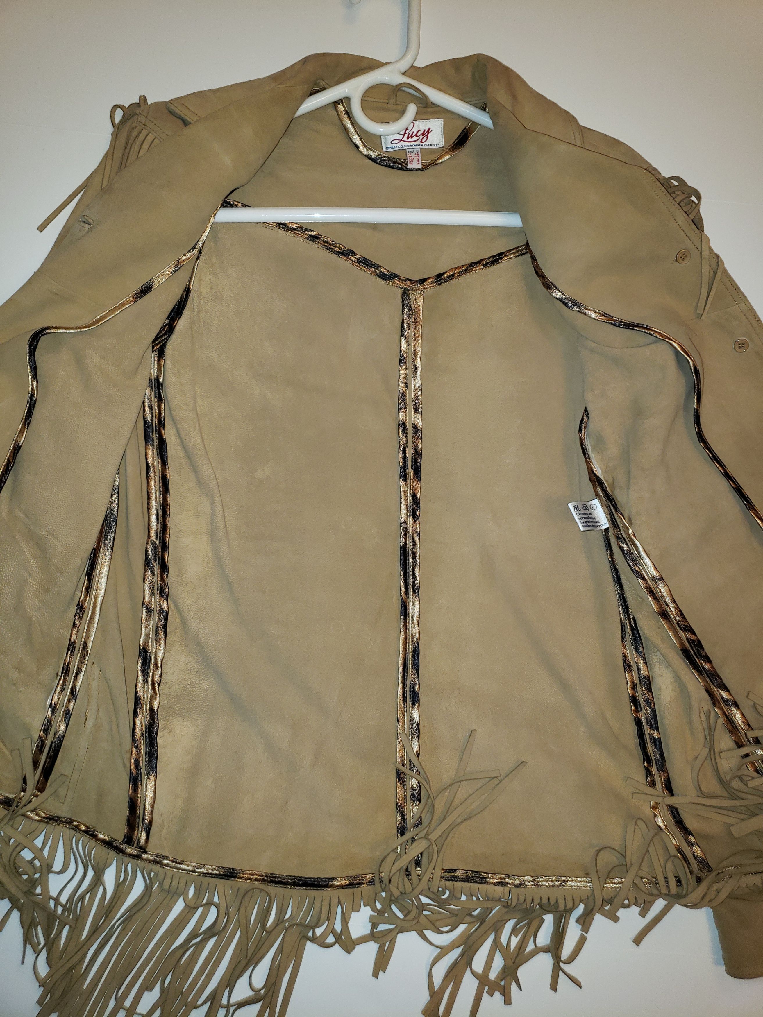 Vintage Lucy Fringe Cowboy/Cowgirl Suede Jacket Size M / US 6-8 / IT 42-44 - 15 Thumbnail