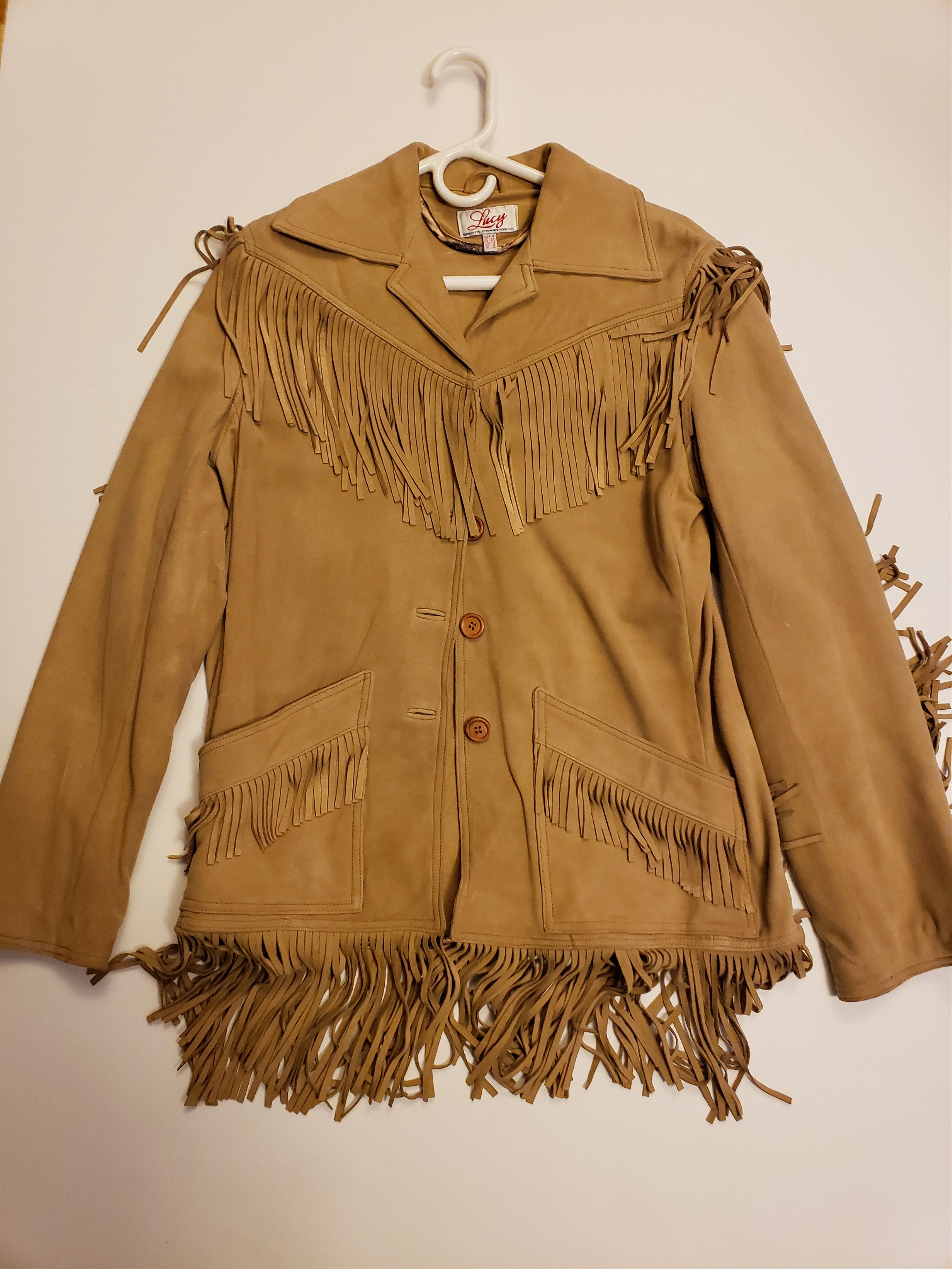 Vintage Lucy Fringe Cowboy/Cowgirl Suede Jacket Size M / US 6-8 / IT 42-44 - 1 Thumbnail