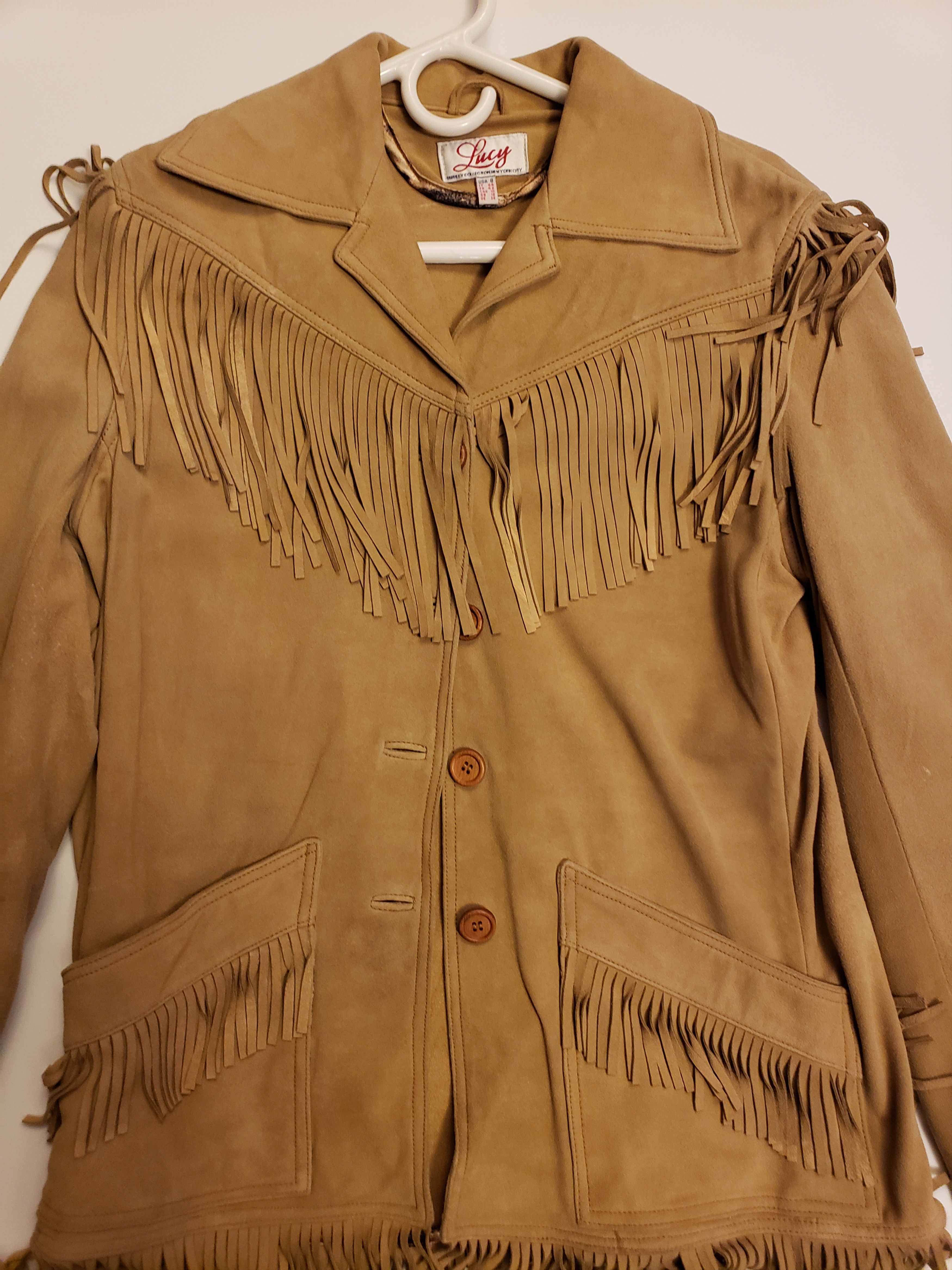 Vintage Lucy Fringe Cowboy/Cowgirl Suede Jacket Size M / US 6-8 / IT 42-44 - 2 Thumbnail