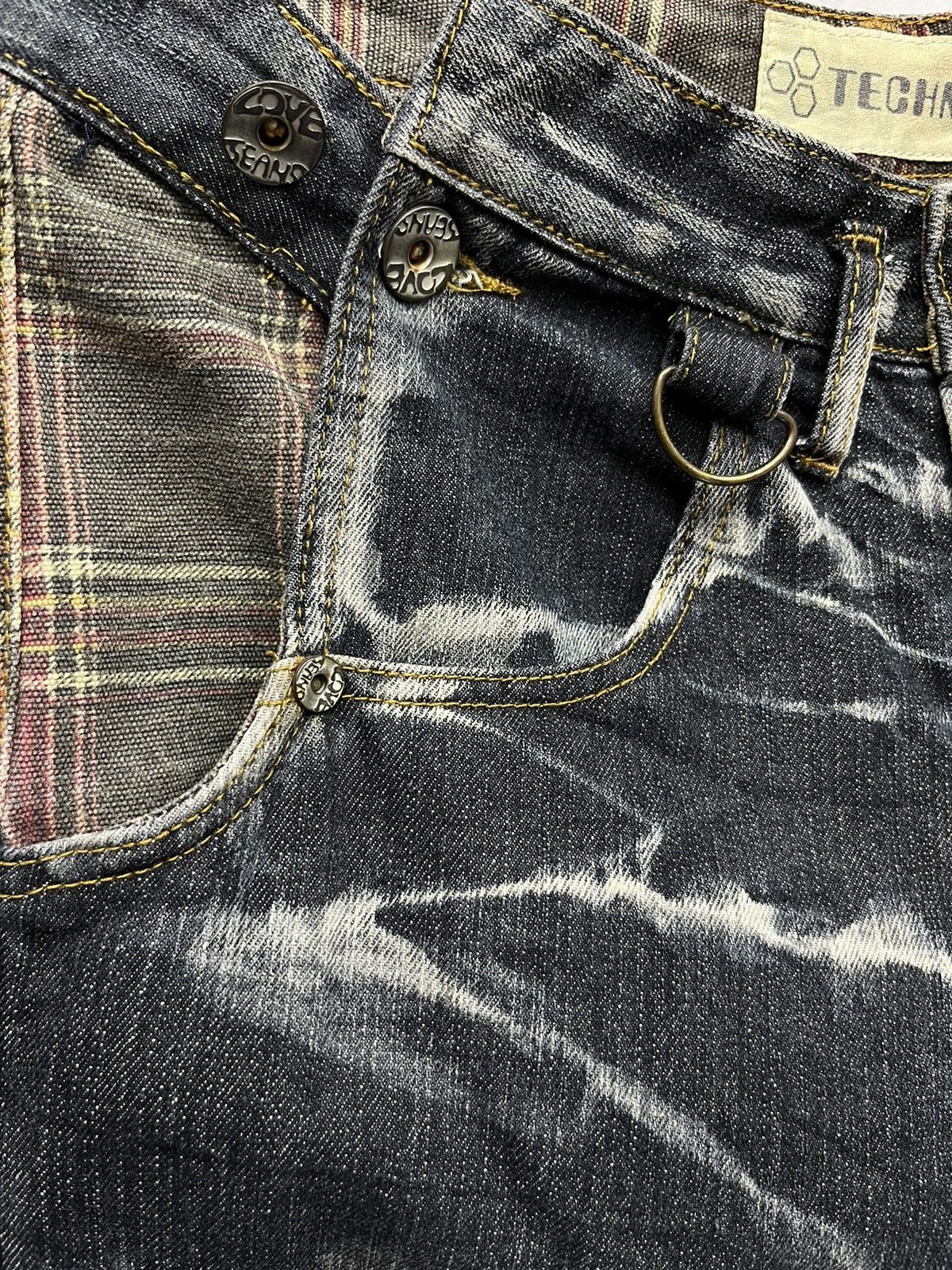 Samurai Jeans STEALS💥Vtg TECHNO JAPAN Punk Acid Wash Denim Samurai Print Size US 30 / EU 46 - 8 Thumbnail