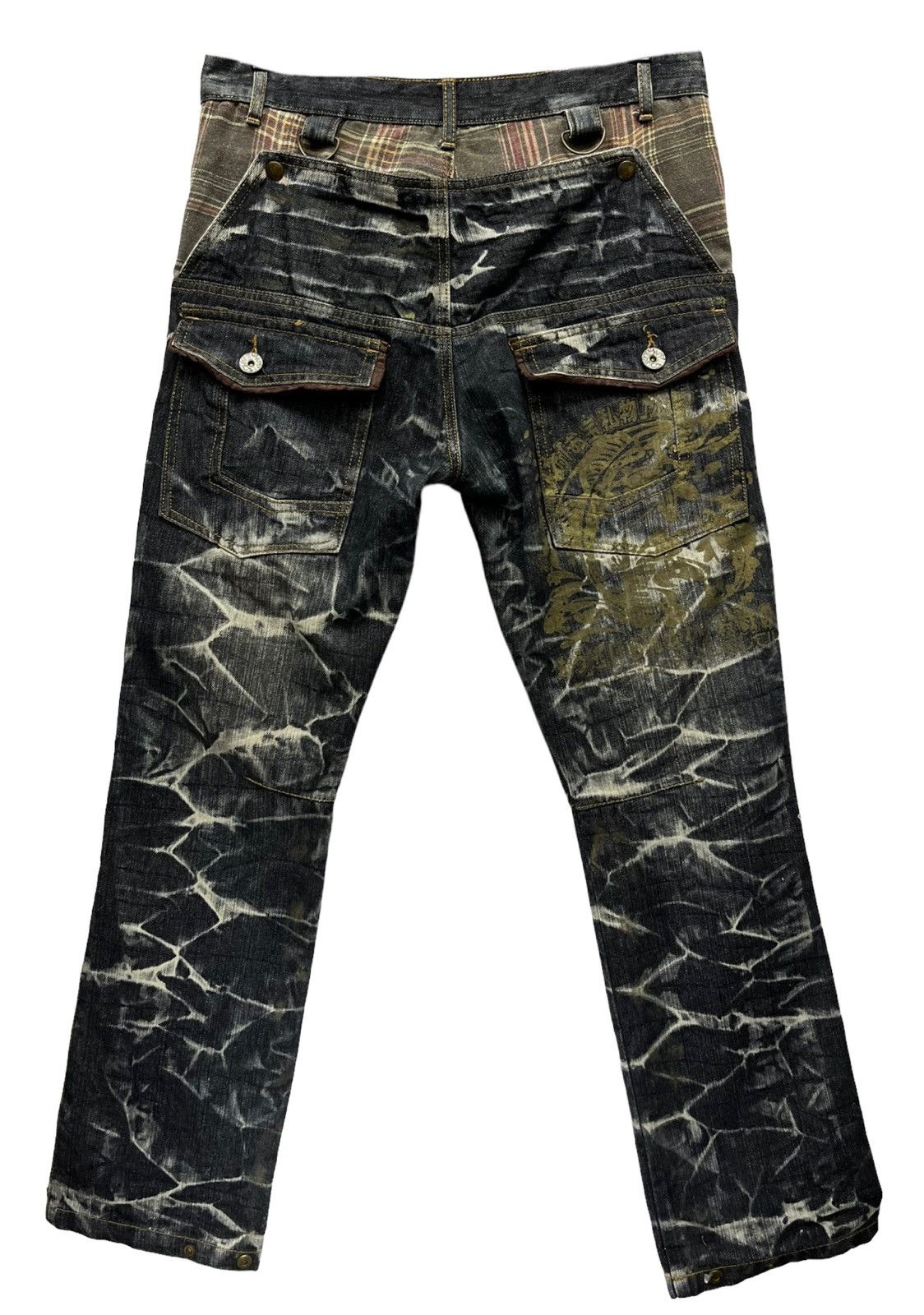 Samurai Jeans STEALS💥Vtg TECHNO JAPAN Punk Acid Wash Denim Samurai Print Size US 30 / EU 46 - 11 Thumbnail