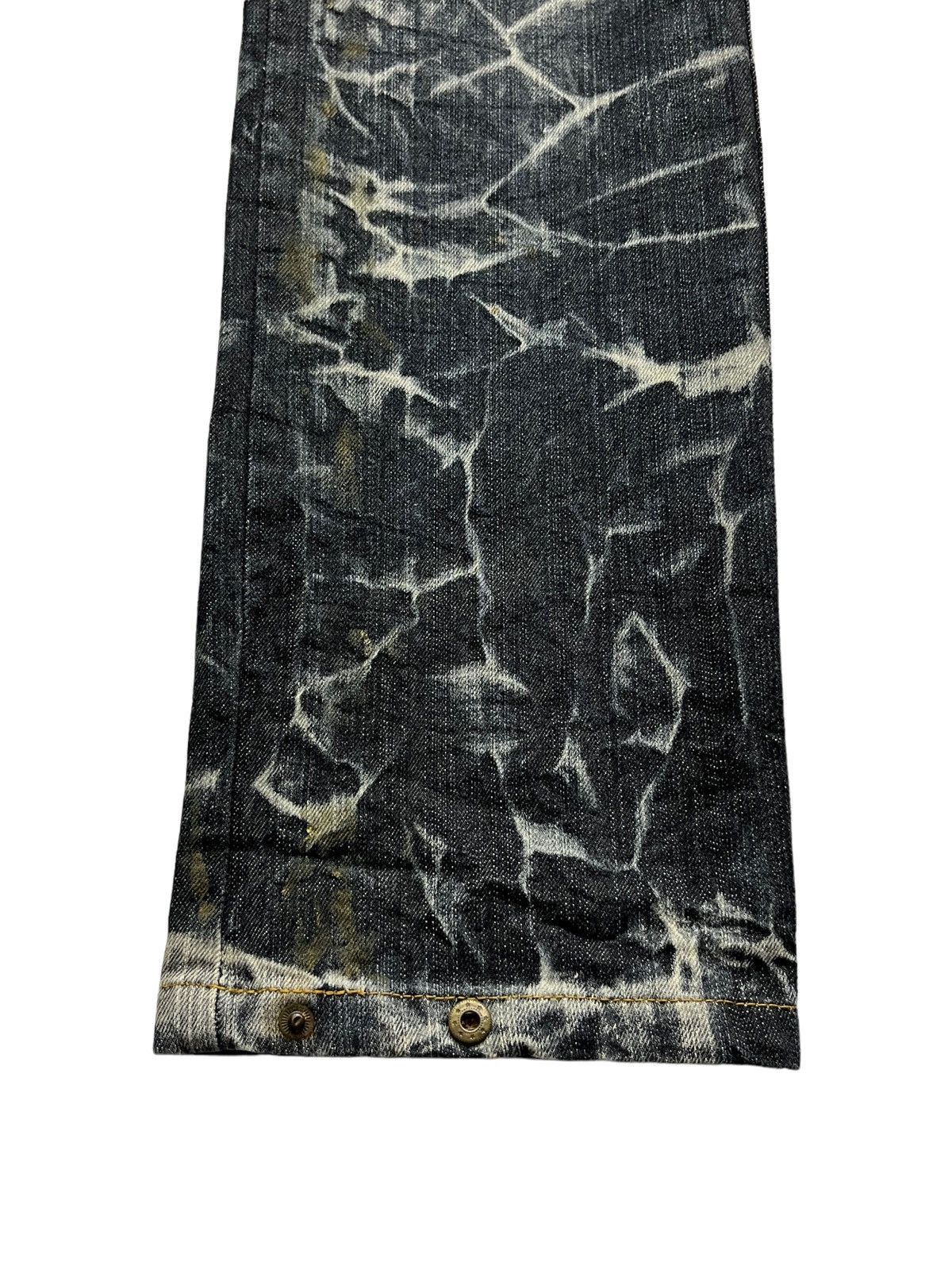 Samurai Jeans STEALS💥Vtg TECHNO JAPAN Punk Acid Wash Denim Samurai Print Size US 30 / EU 46 - 10 Thumbnail