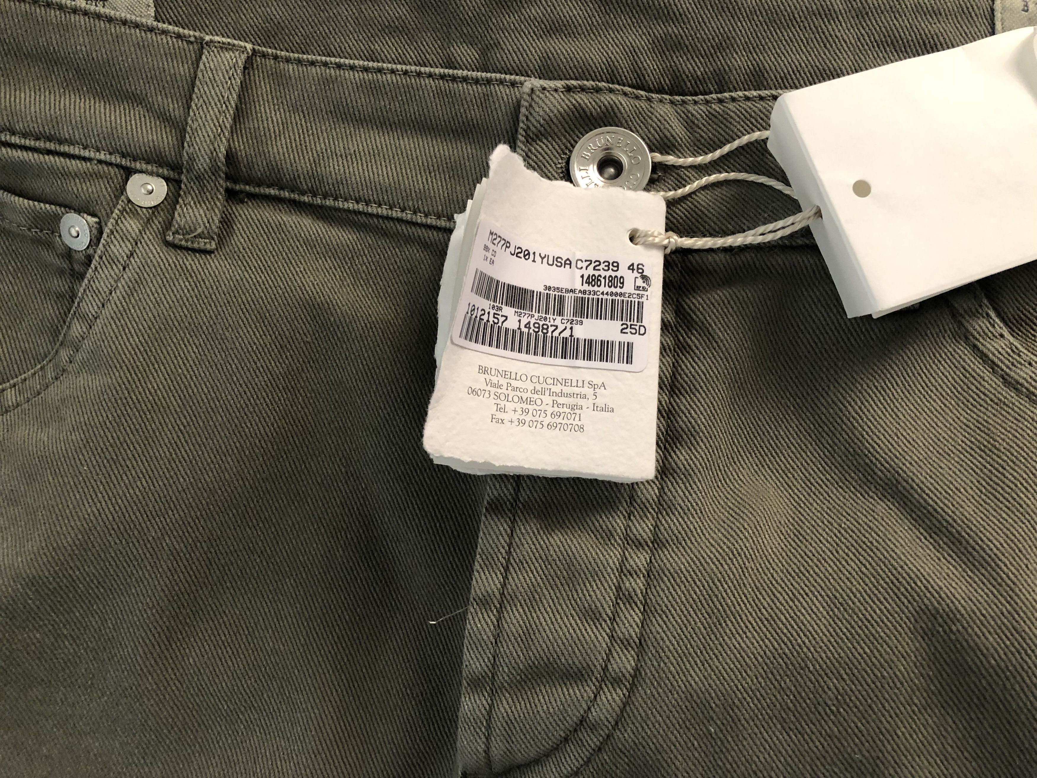 Brunello Cucinelli Olive Green Dyed Skinny Jean Size US 30 / EU 46 - 6 Thumbnail
