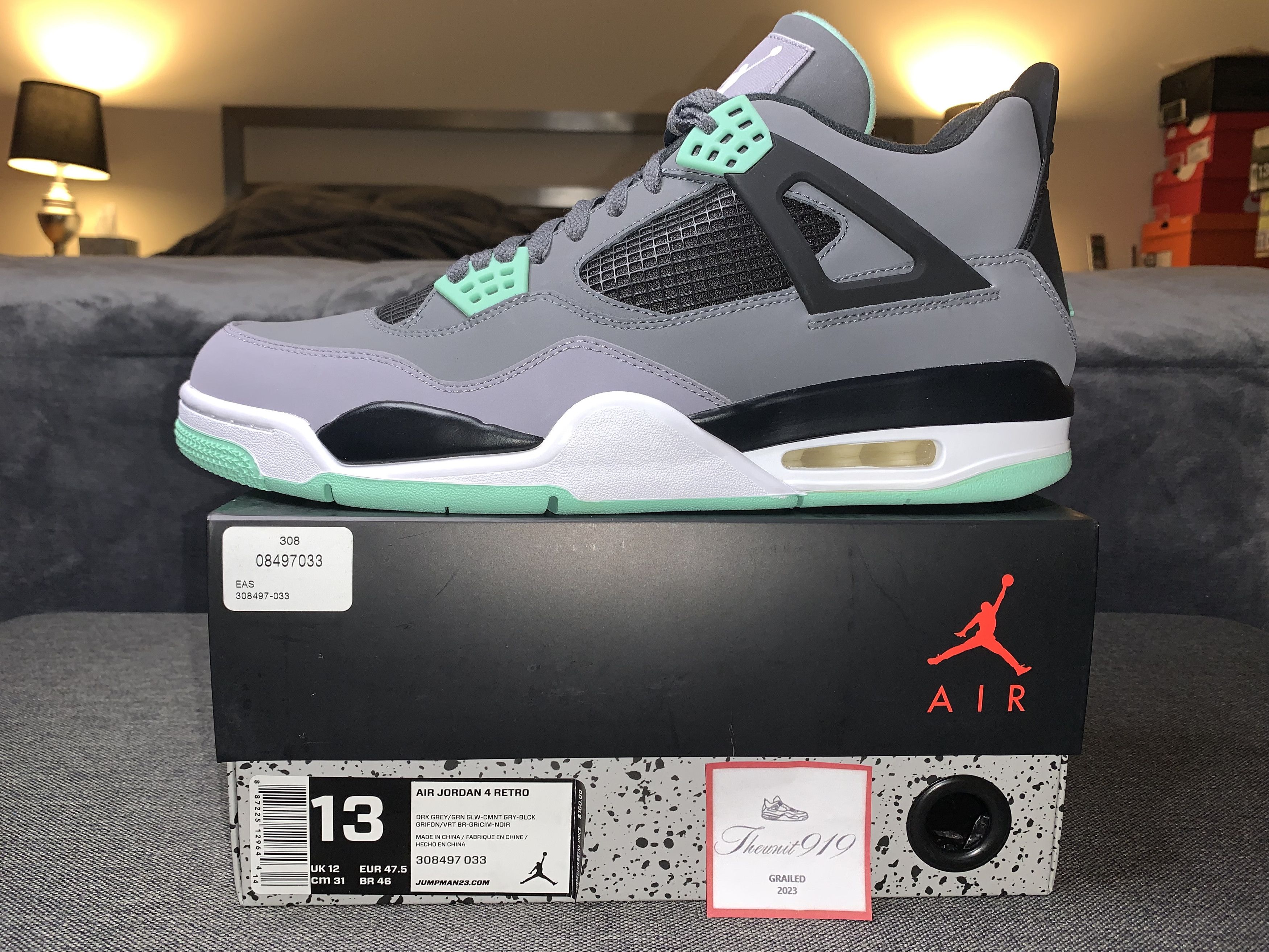 Nike Nike Air Jordan 4 Retro Green Glow (2013) Size 13 308497-033