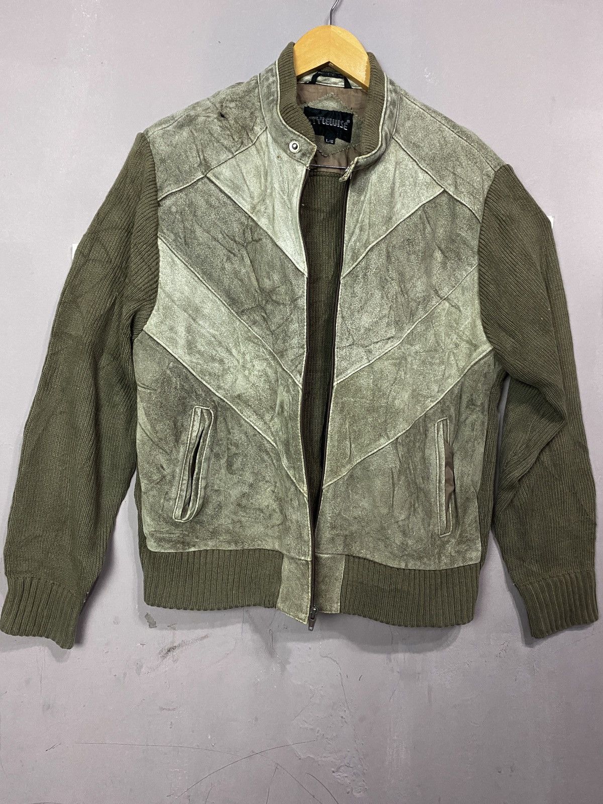 Vintage 💥BINDING NOW💥Vintage Stylewise Half Leather Jacket wool Size US M / EU 48-50 / 2 - 21 Thumbnail