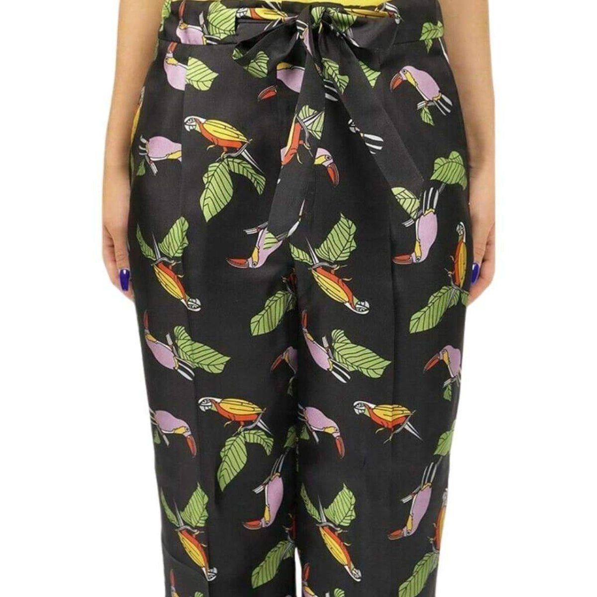 Toucan Print Pyjama Silk Pants
