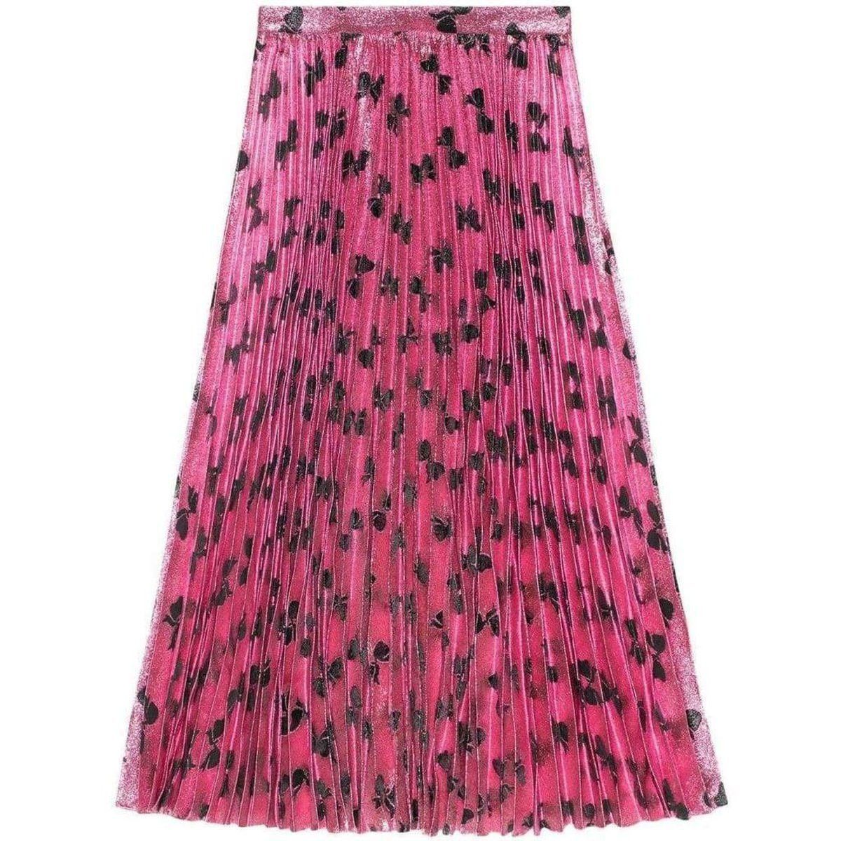 Iridescent Bow Lurex Pleated Skirt