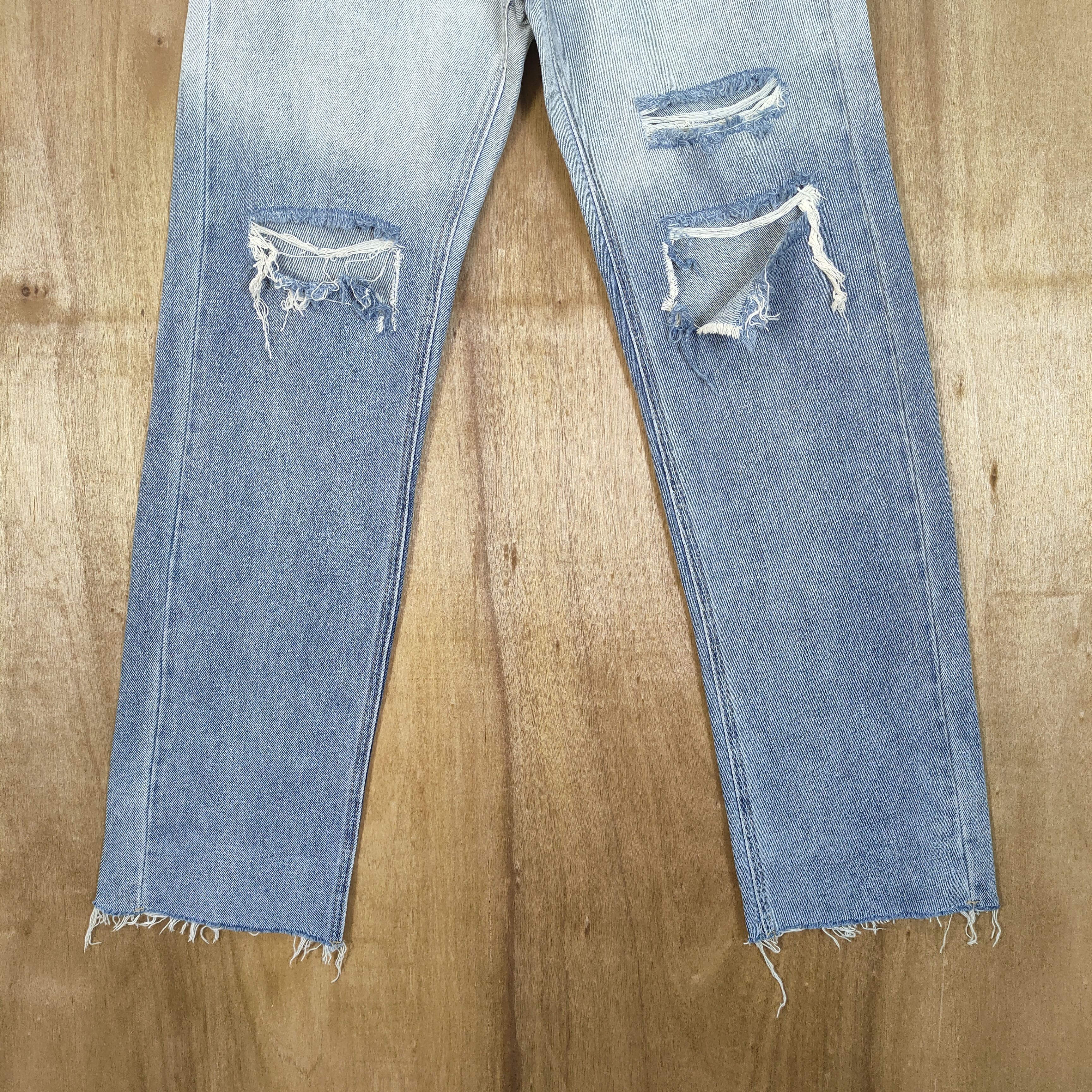 Japanese Brand × Vintage SIZE 24 FADED DISTRESSED KNEE JEANS PANTS Size US 26 / EU 42 - 3 Thumbnail