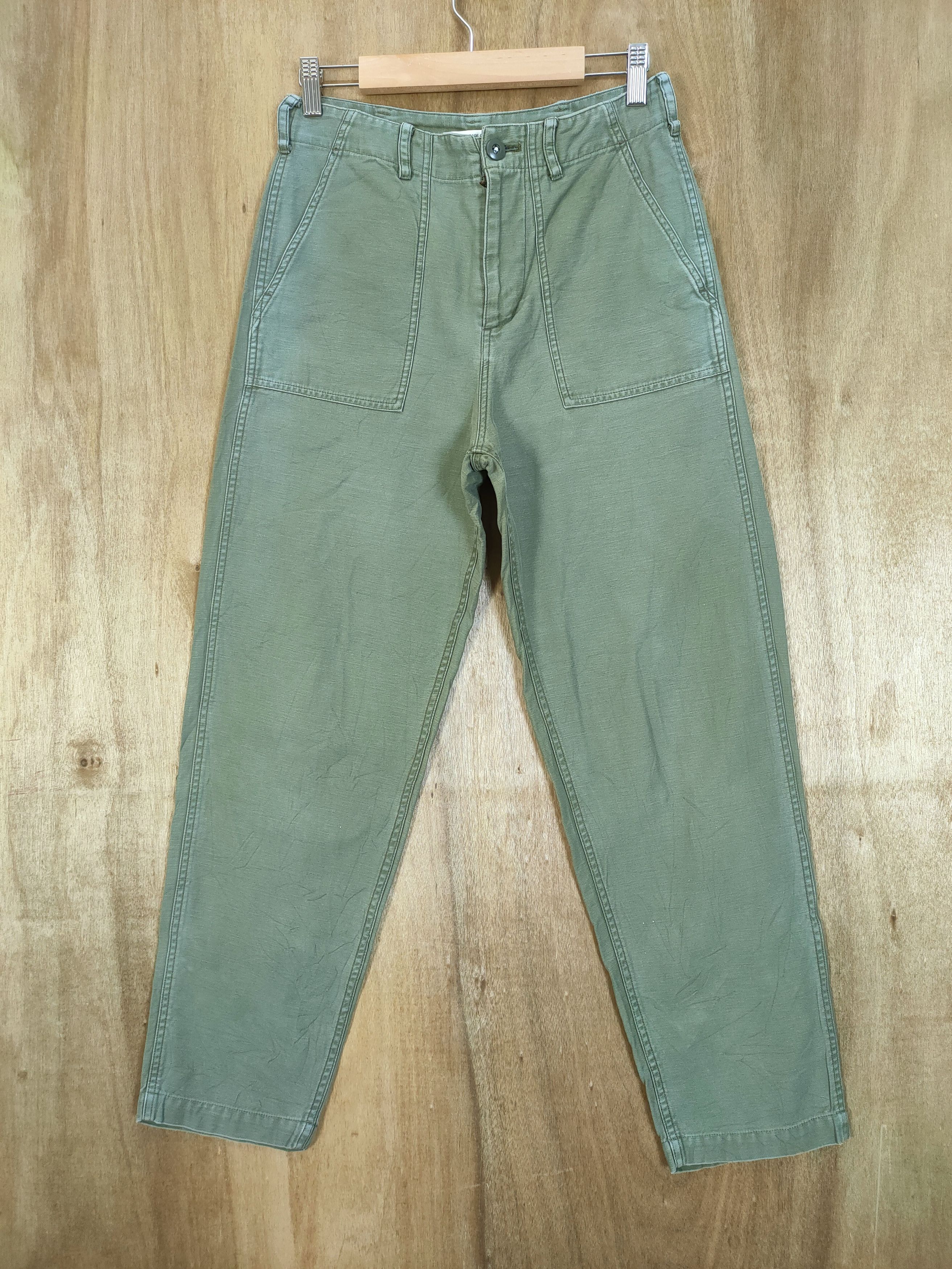 image of Japan Made! Ouvrage Classe Baggy Bush Pants R1 in Faded Green, Men's (Size 26)