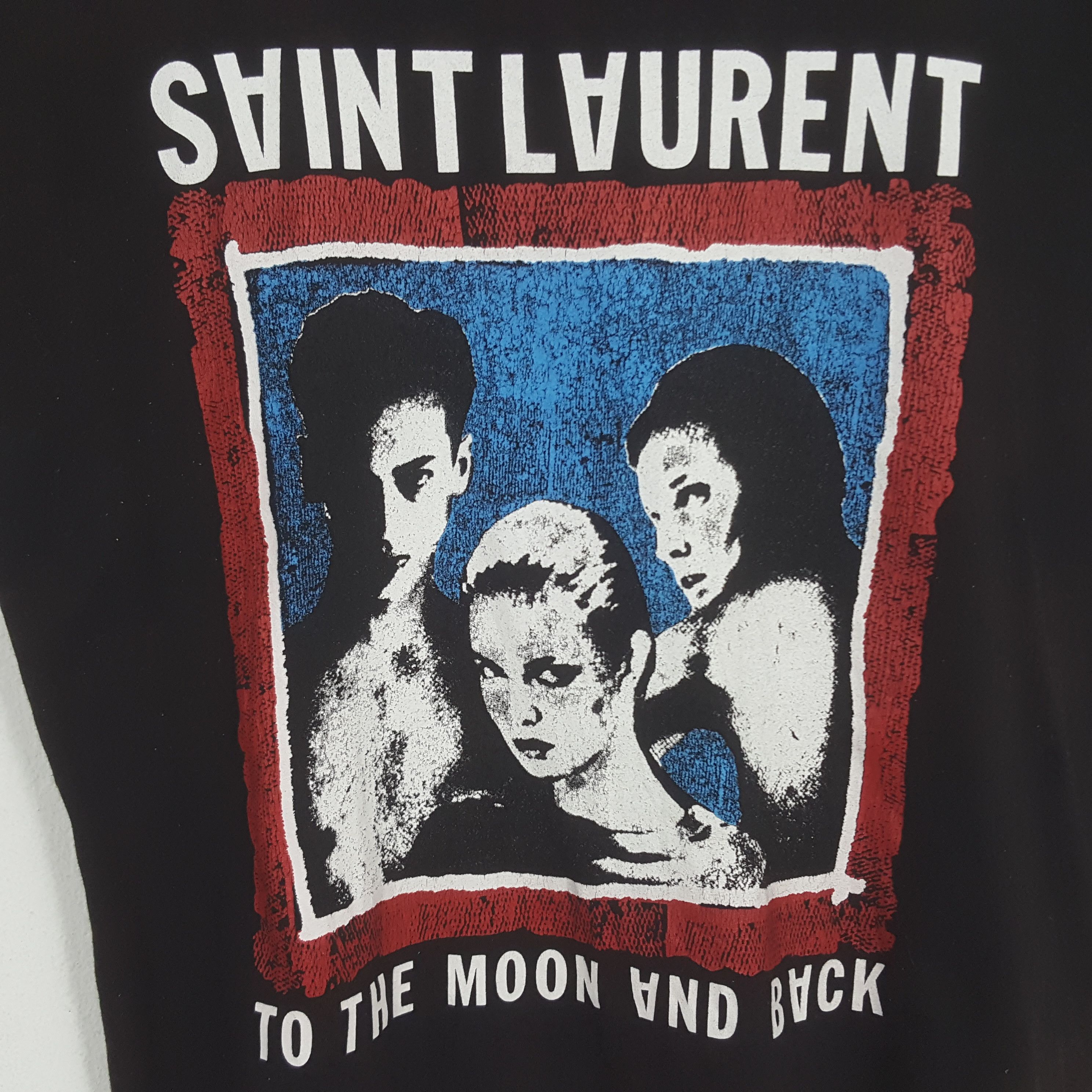Designer × Vintage Saint Laurent Graphic Design Tshirt Size US L / EU 52-54 / 3 - 2 Thumbnail