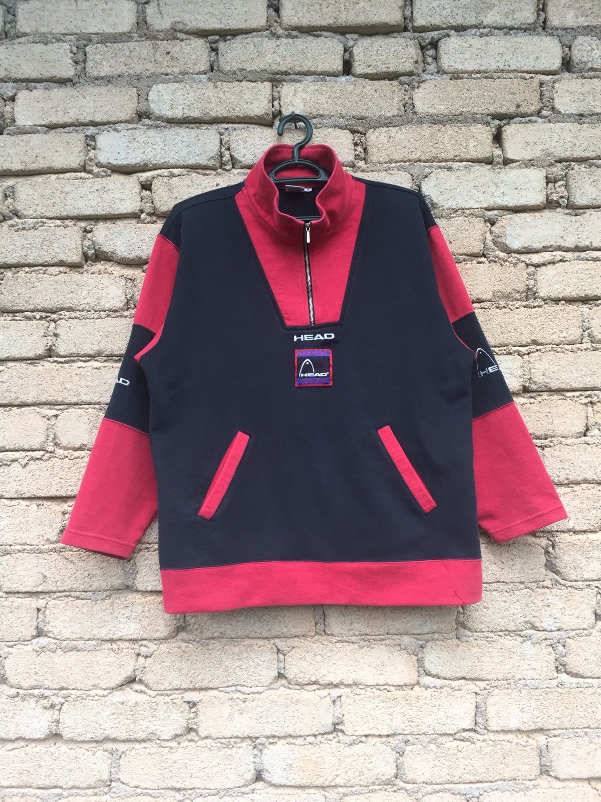 Vintage Head Quarter Zip Colorblock Sweater