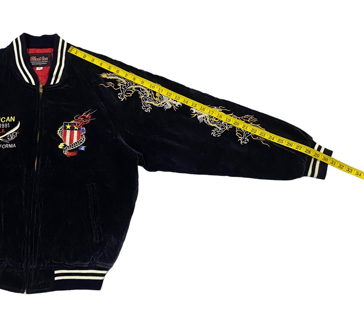 Vintage Vintage 90s Shoot One Sukajan Velvet Dragon Embroidered Size US M / EU 48-50 / 2 - 6 Thumbnail