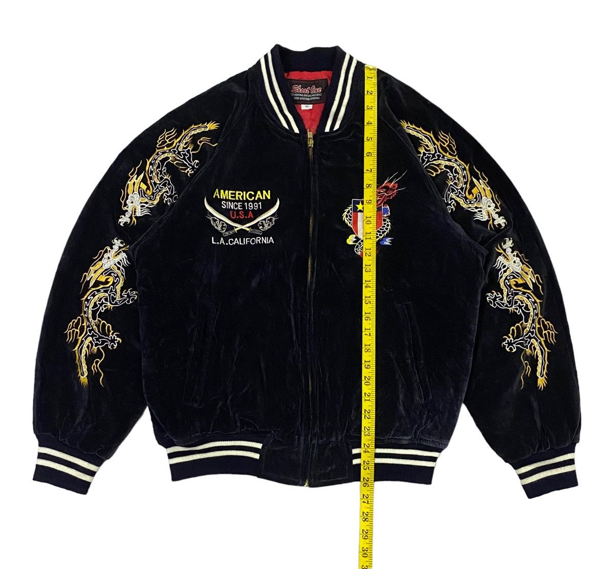 Vintage Vintage 90s Shoot One Sukajan Velvet Dragon Embroidered Size US M / EU 48-50 / 2 - 5 Thumbnail