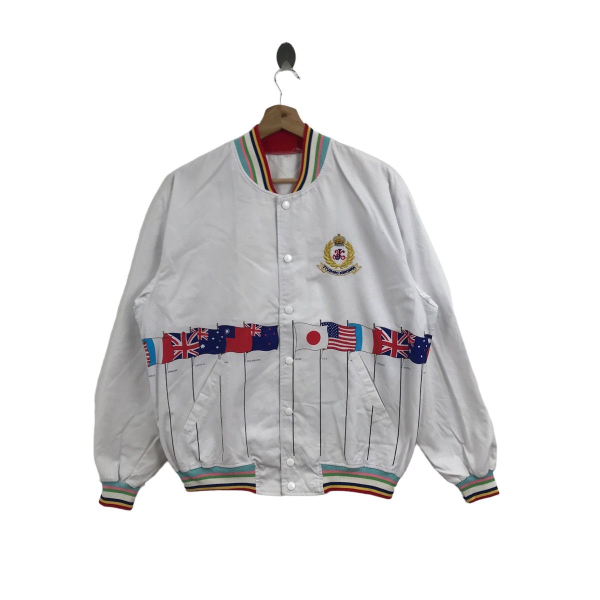 Vintage Jyushiro Komiyama Varsity Jqcket Jacket All Flag