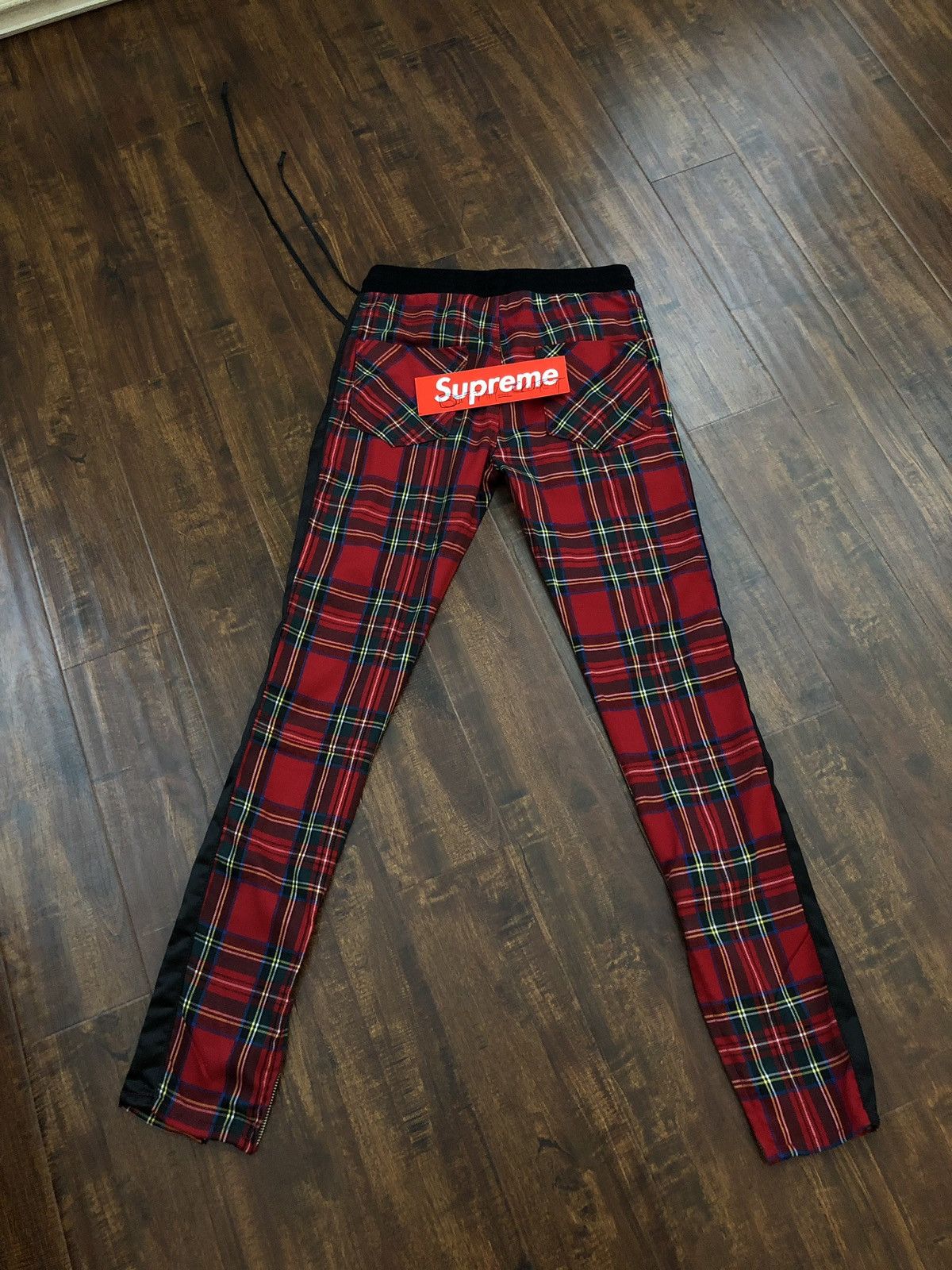 MNML MNML Red Tartan plaid track pants Grailed