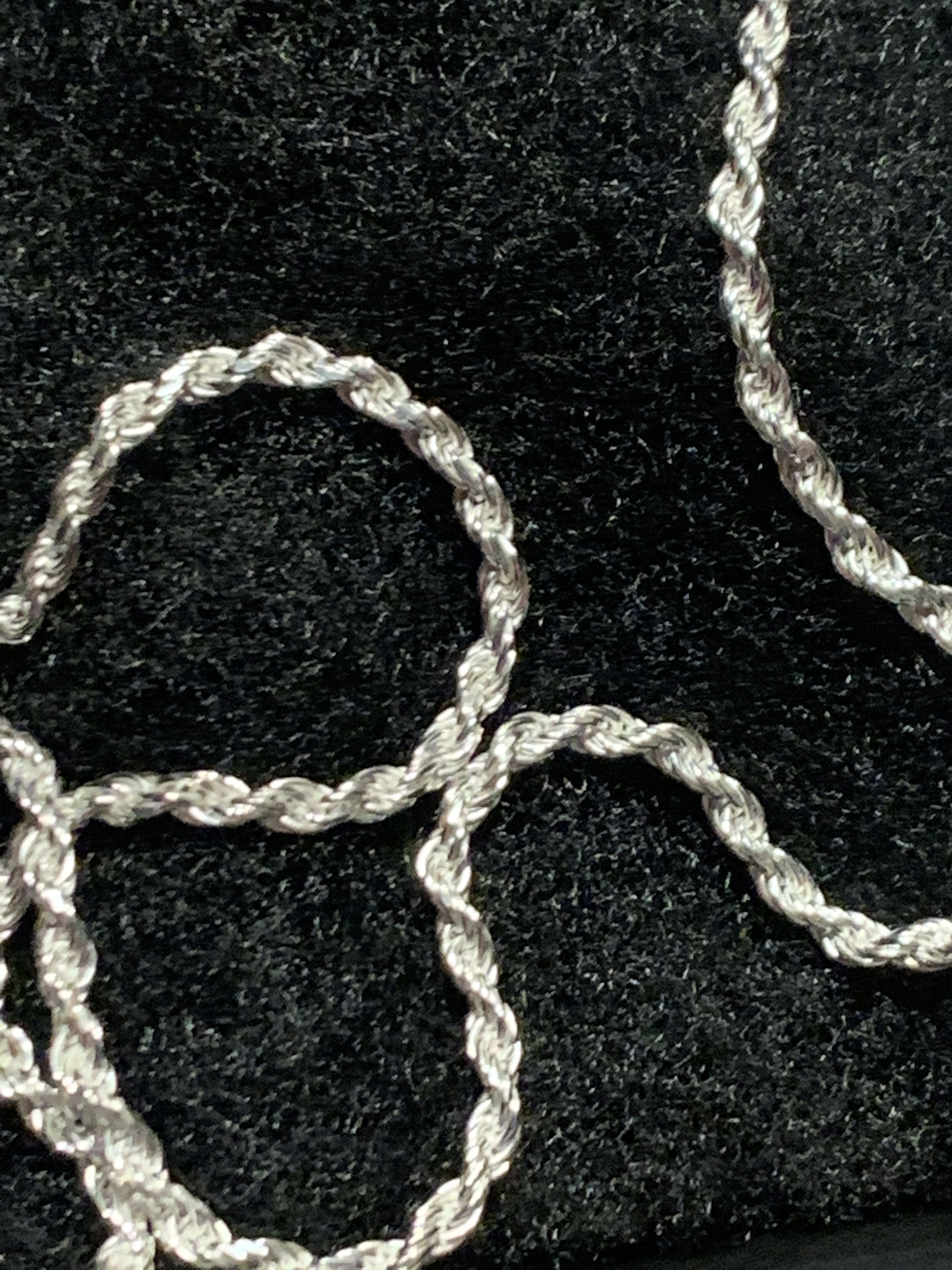 Designer × Sterling Silver *RARE* New .925 Sterling Silver Rope Chain Necklace Size ONE SIZE - 3 Thumbnail