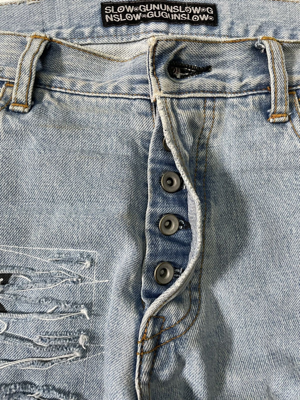 Japanese Brand Vintage Slow.Gun Distressed Design Japanese Brand Size US 32 / EU 48 - 6 Thumbnail