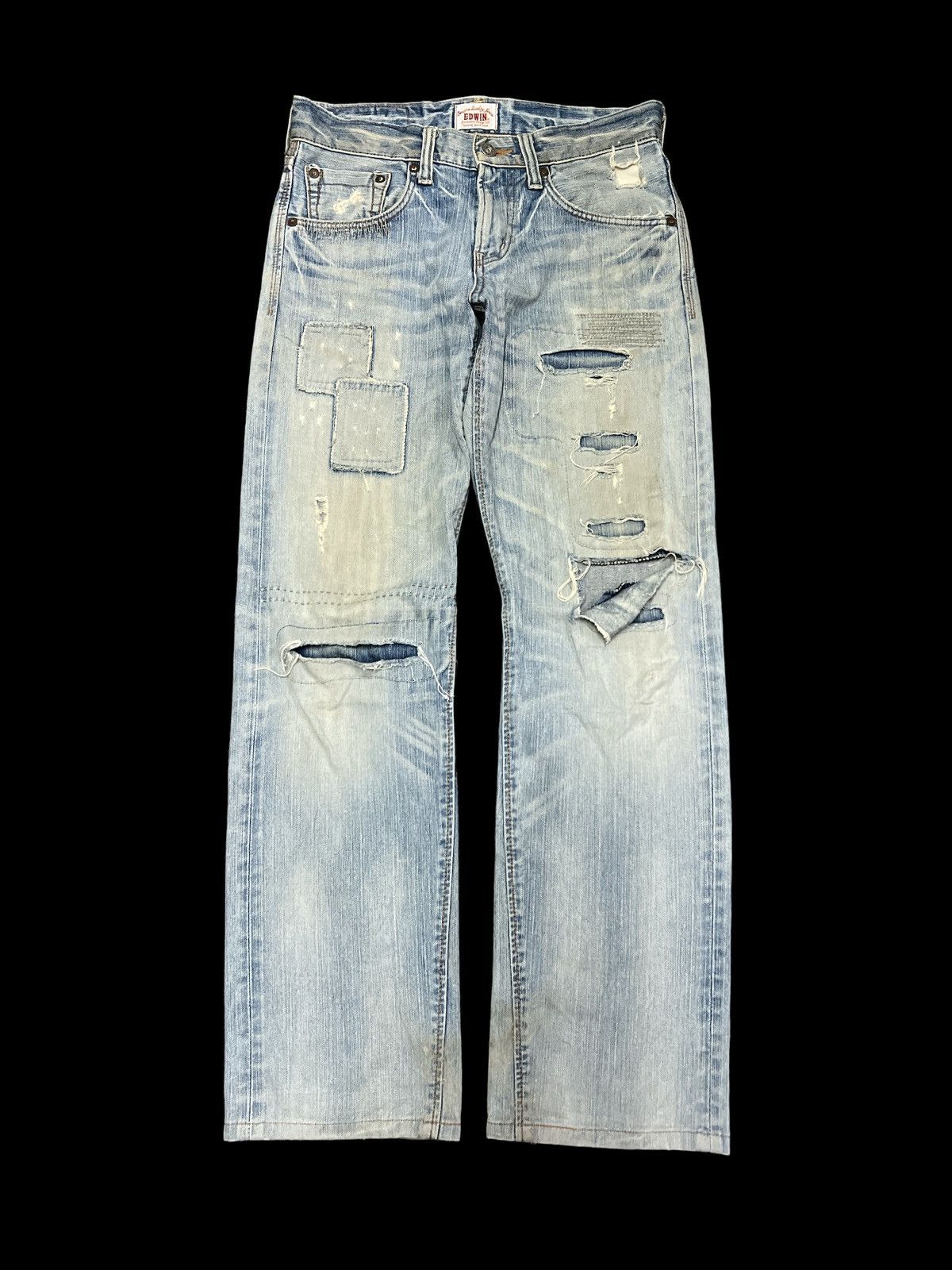 Japanese Brand × Vintage EDWIN RIPPED DISTRESSED DENIM PANT Size US 29 - 1 Thumbnail
