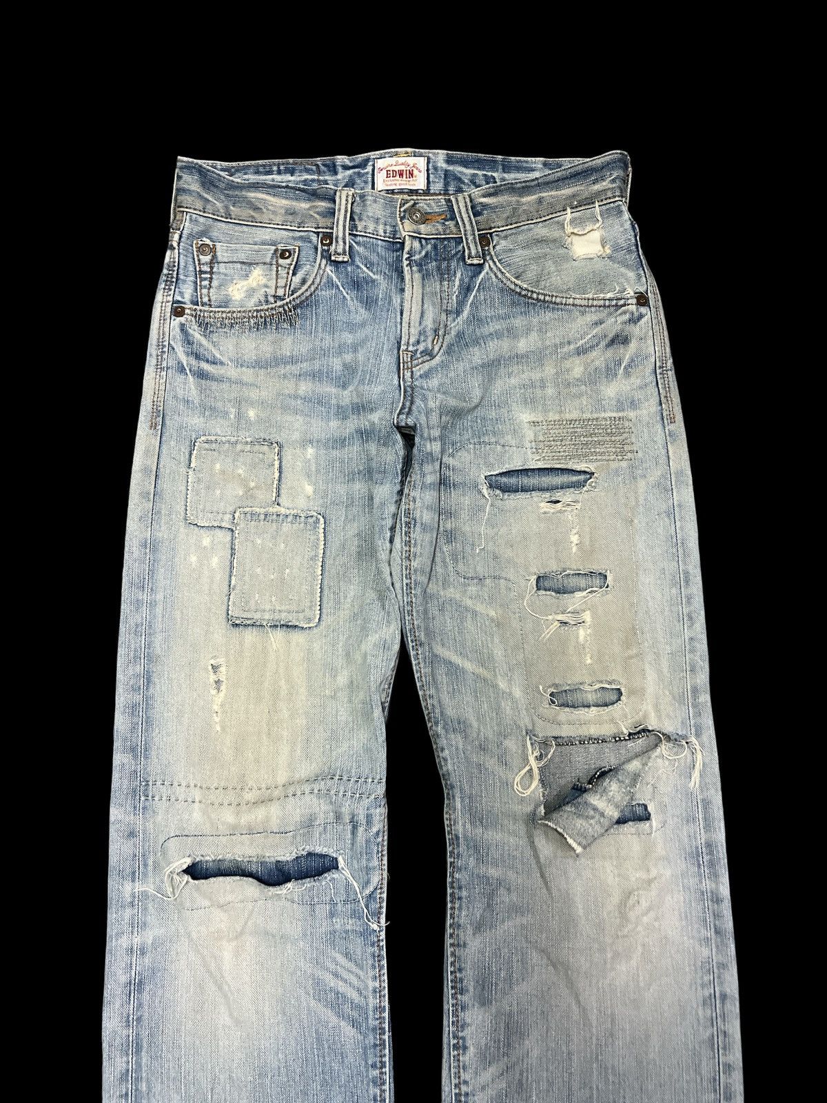 Japanese Brand × Vintage EDWIN RIPPED DISTRESSED DENIM PANT Size US 29 - 2 Thumbnail