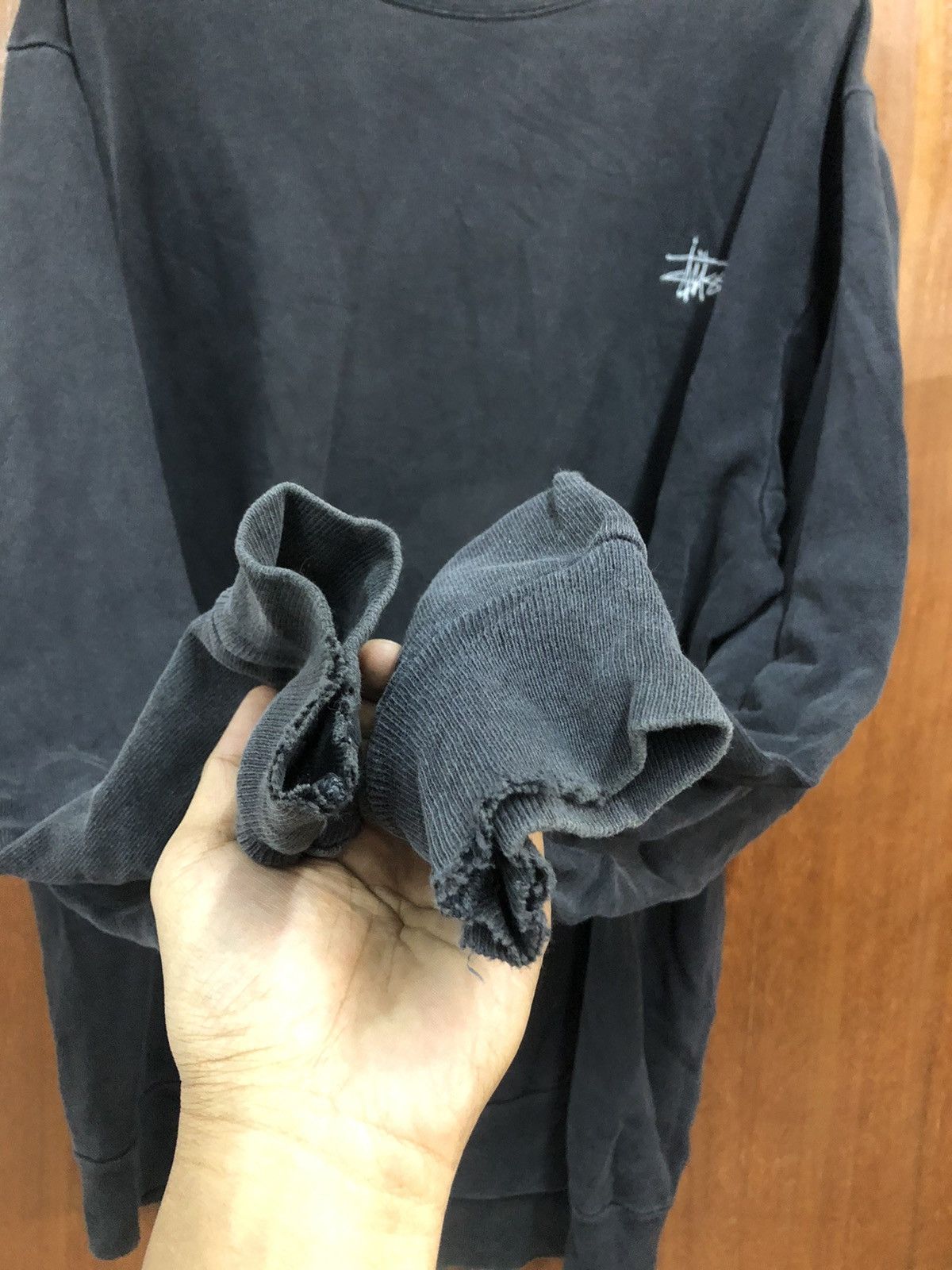 Stussy vintage stussy 90s sunfaded thrashed skate sweater black Size US XL / EU 56 / 4 - 4 Thumbnail