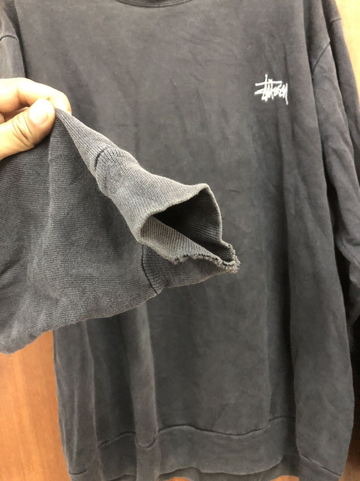 Stussy vintage stussy 90s sunfaded thrashed skate sweater black Size US XL / EU 56 / 4 - 3 Thumbnail
