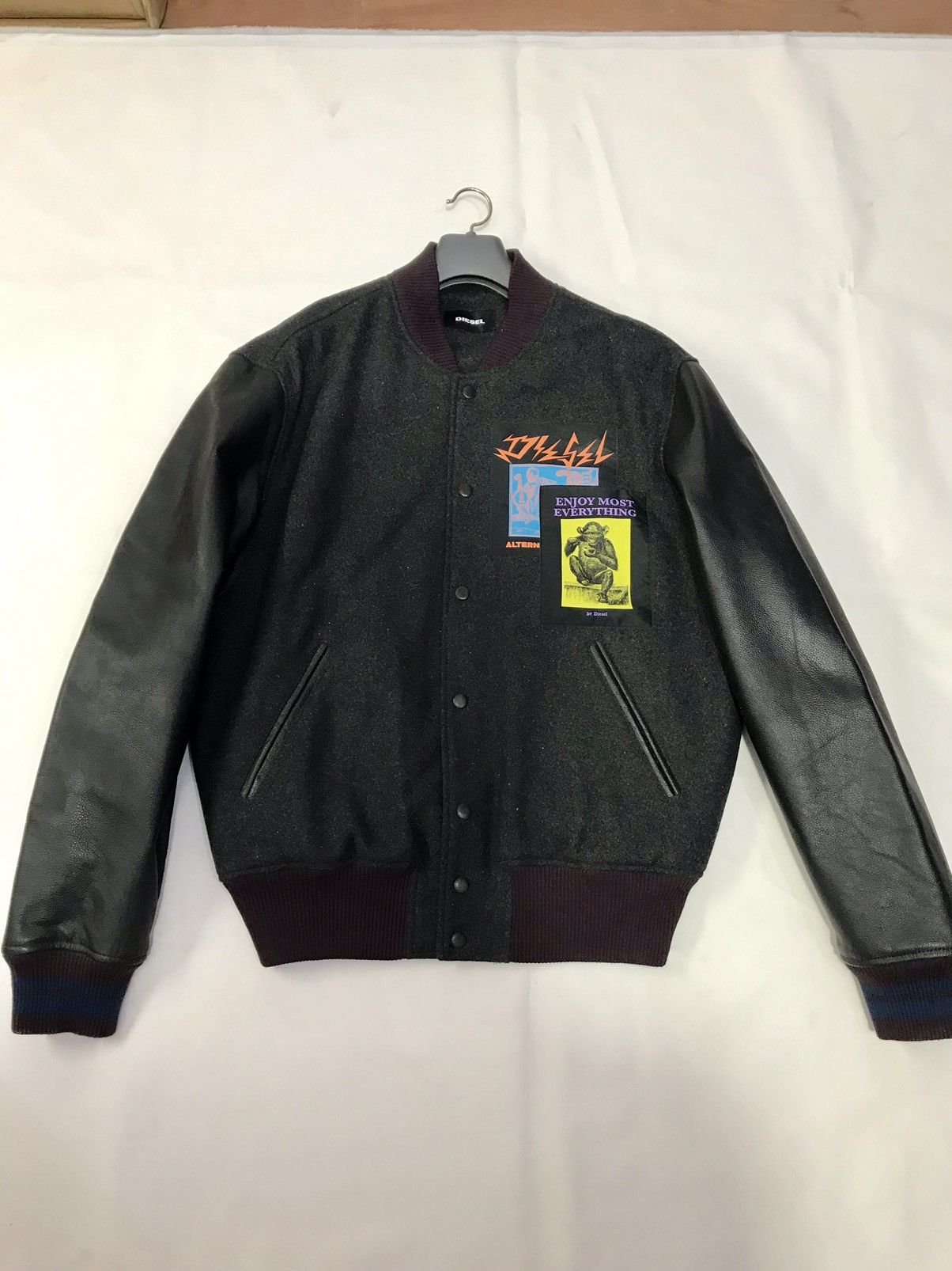 Diesel Diesel wool bland jacket with leather sleeves Size US XL / EU 56 / 4 - 1 Thumbnail