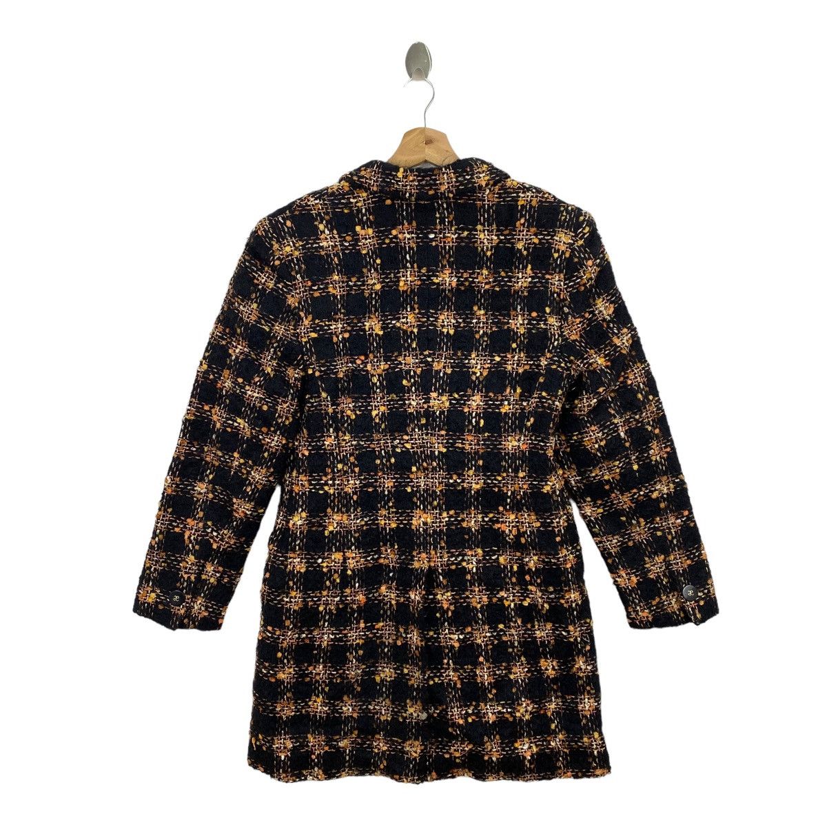 Vintage Vintage PRESTIGE ELEGANCE PARIS Check Tartan Long Tweed Coat Size S / US 4 / IT 40 - 7 Thumbnail