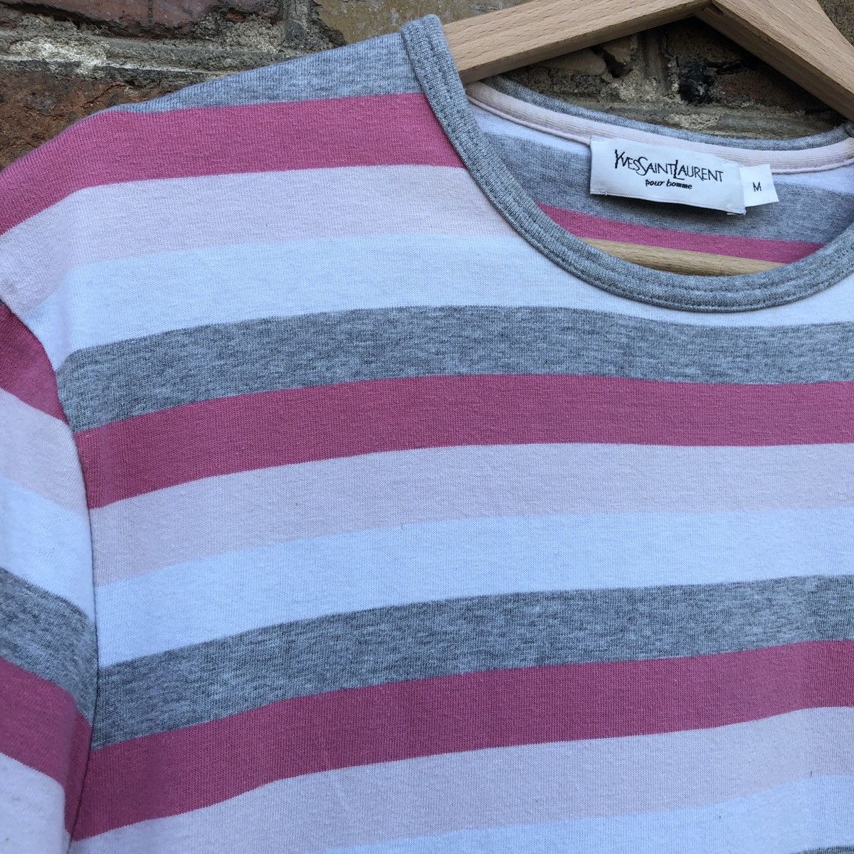 Vintage Yves Saint Laurent YSL Pour Homme T-Shirt Stripes M