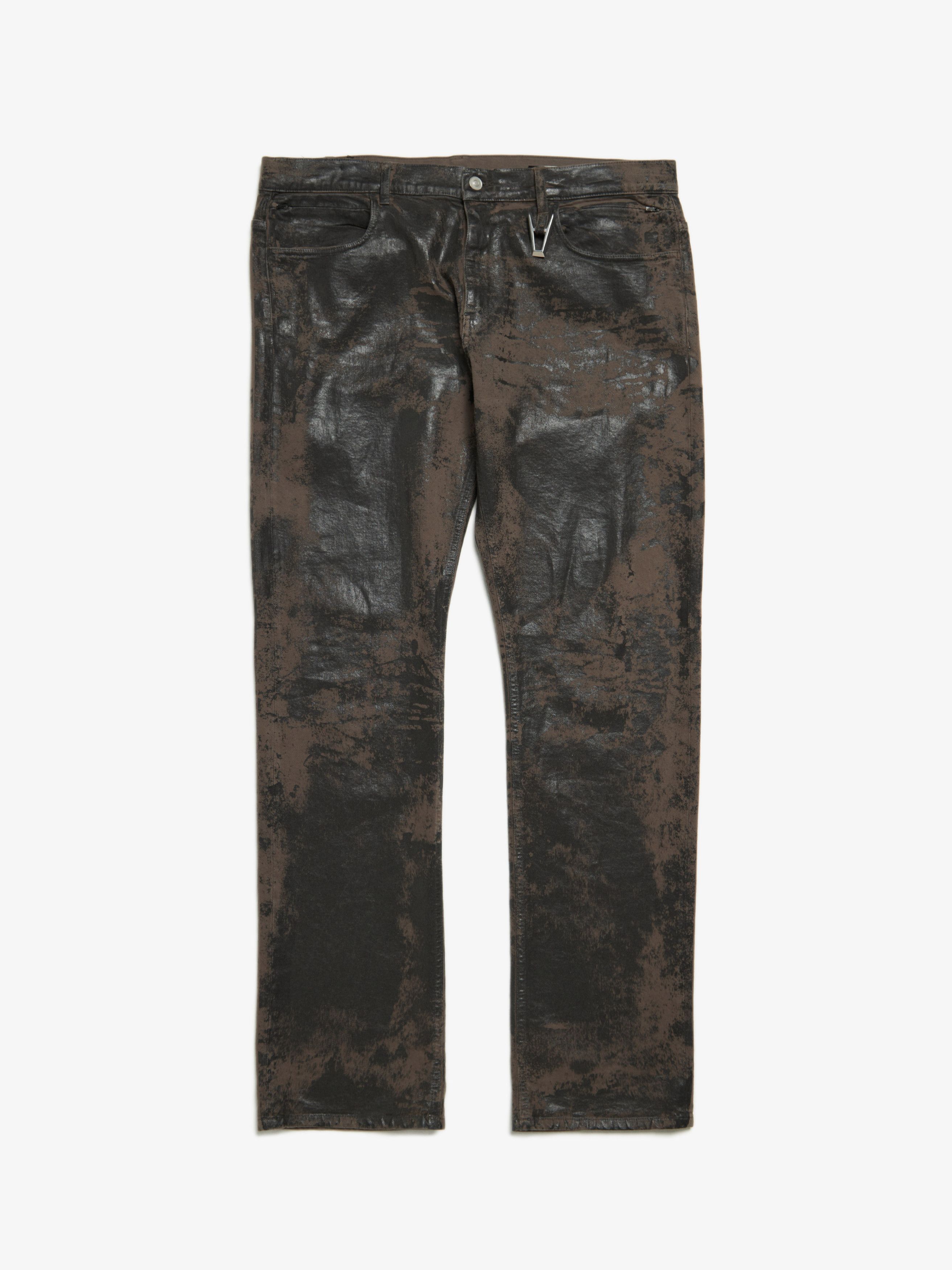 1017 ALYX 9SM Brown Waxed Denim Cotton Blend Jeans Grailed