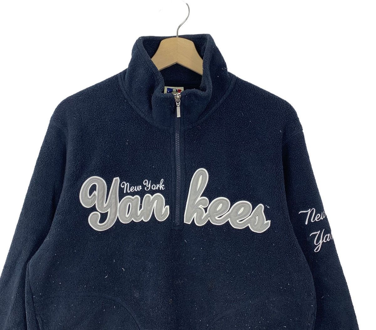 MLB × New York Yankees × Uniqlo Vintage New York Yankees MLB Fleece Half Zipper Sweater Size US XL / EU 56 / 4 - 2 Thumbnail