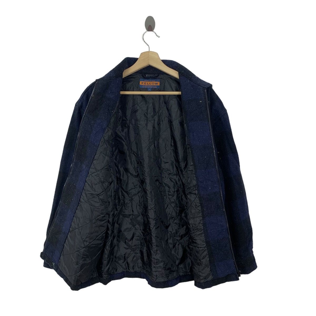 Designer × Vintage Vintage 90s Fellow Tartan Plaid Wool Zipper Jacket Size US L / EU 52-54 / 3 - 4 Thumbnail