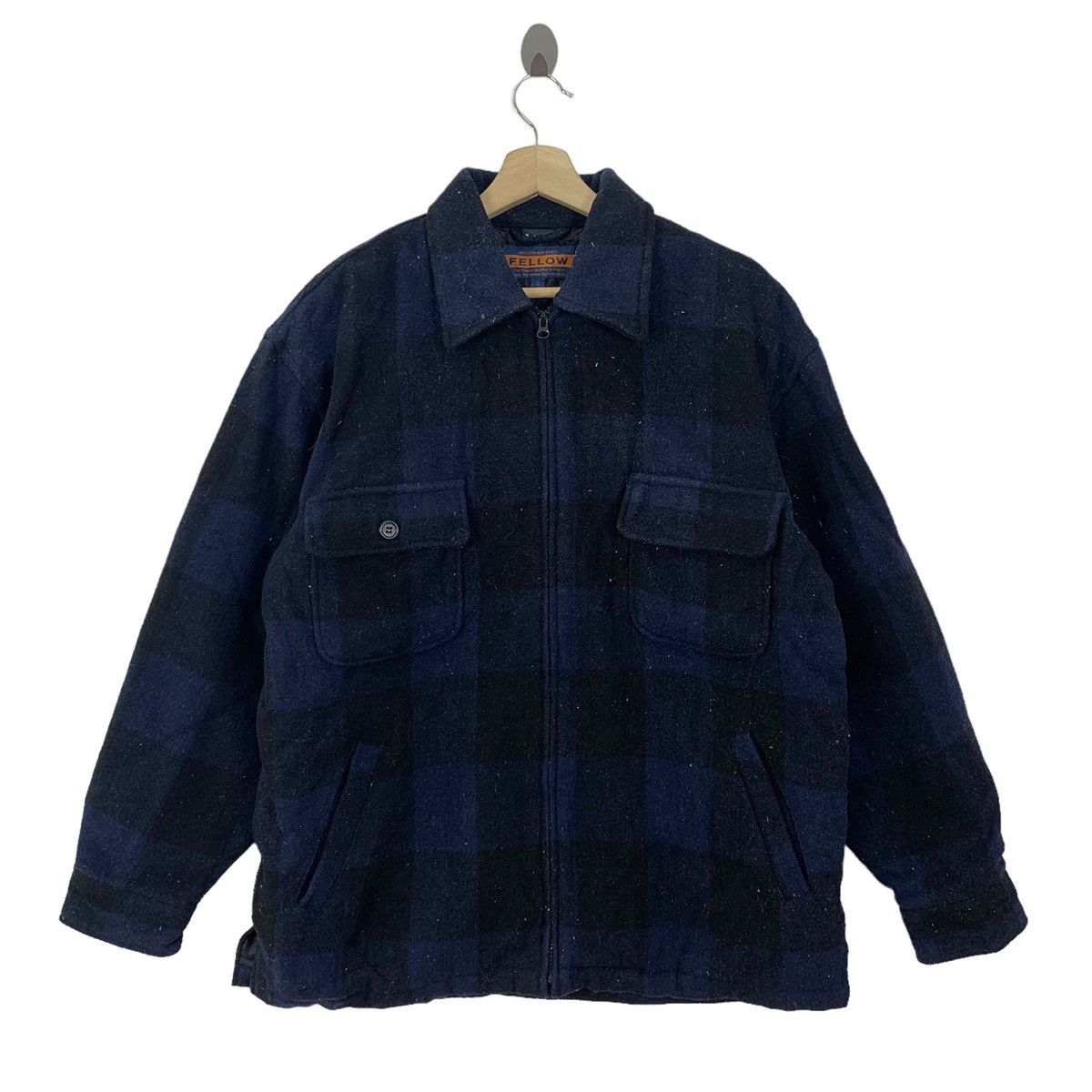 Designer × Vintage Vintage 90s Fellow Tartan Plaid Wool Zipper Jacket Size US L / EU 52-54 / 3 - 1 Thumbnail