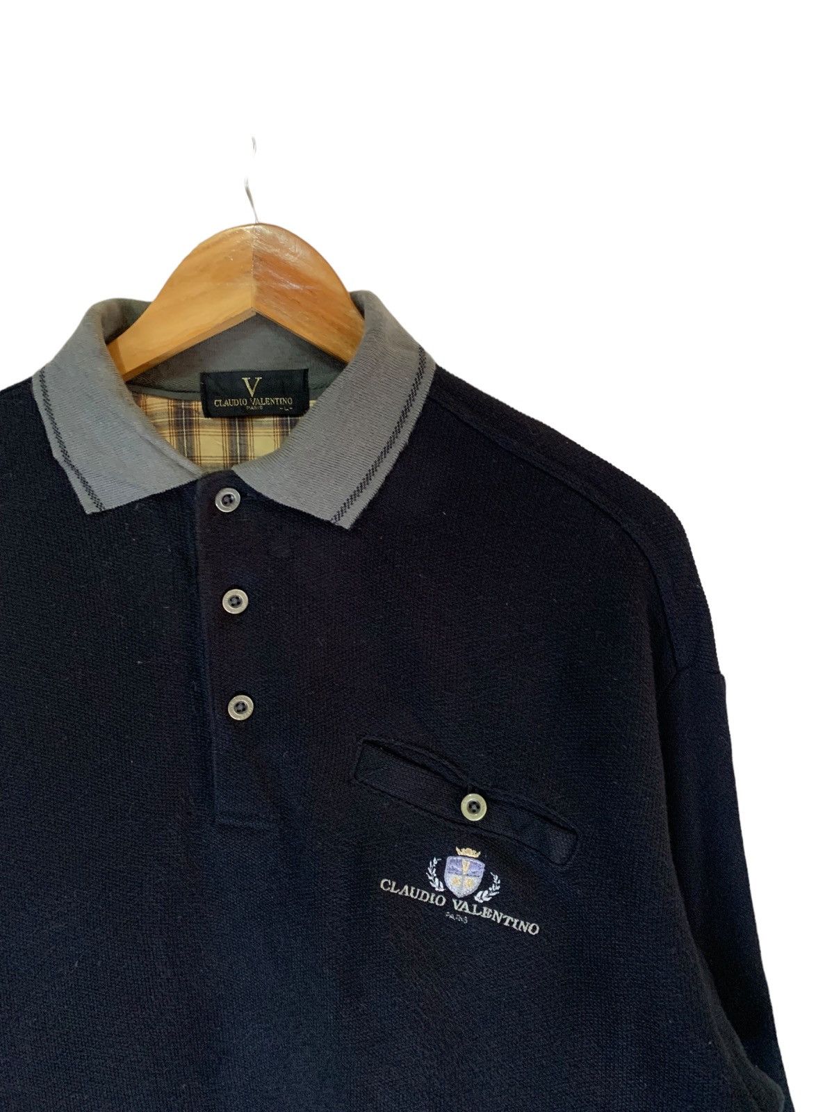 Claudio Valentino Sweatshirt collar Button