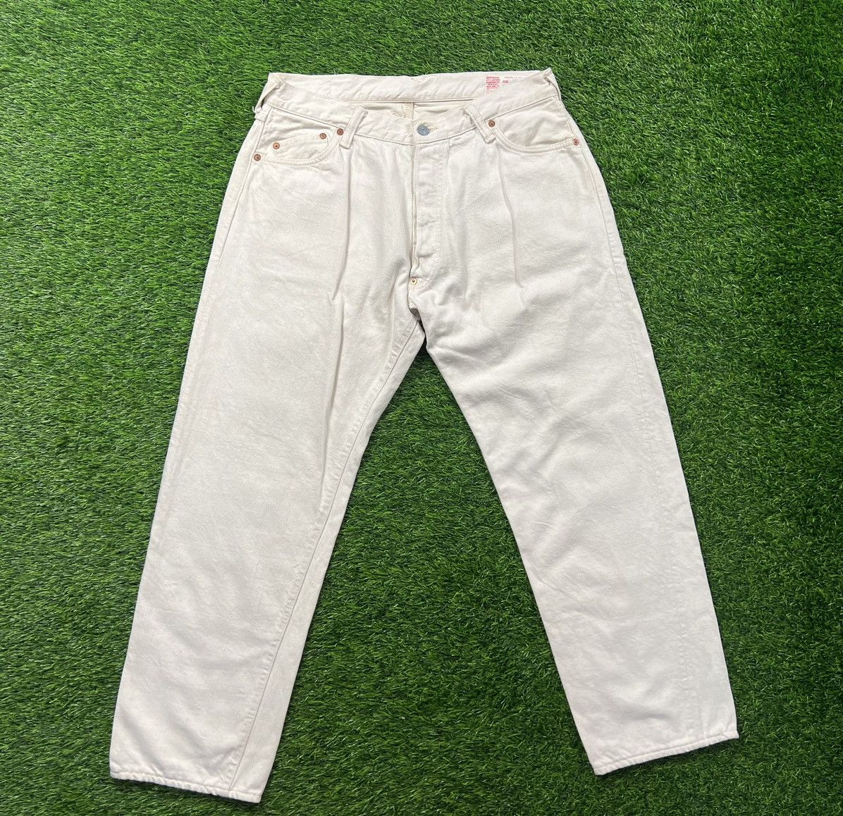 Japanese Brand (J301) EVISU - white jeans non selvedge daicock big logo Size US 34 / EU 50 - 8 Thumbnail