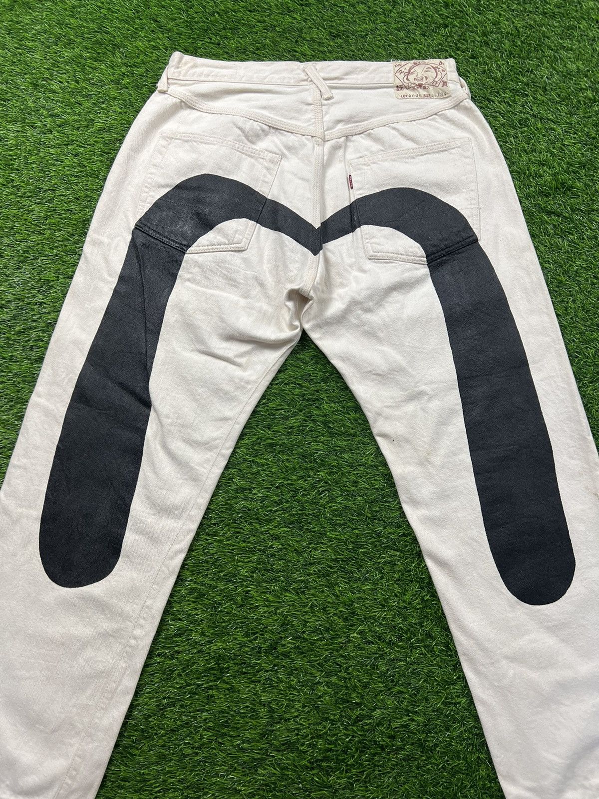 Japanese Brand (J301) EVISU - white jeans non selvedge daicock big logo Size US 34 / EU 50 - 3 Thumbnail