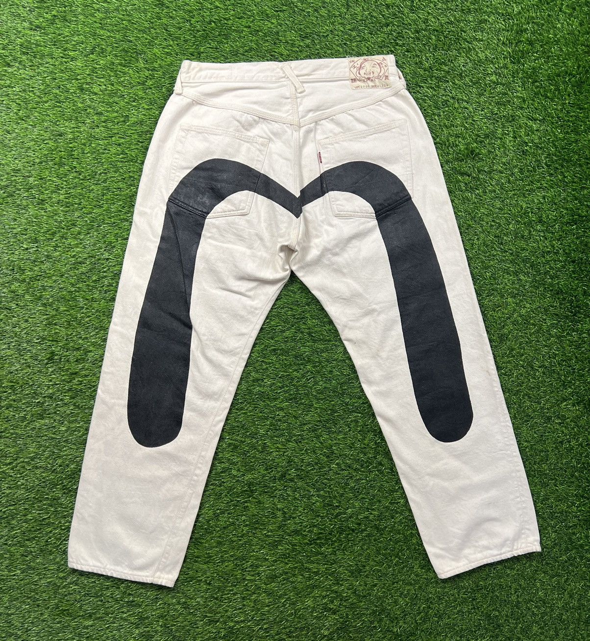 Japanese Brand (J301) EVISU - white jeans non selvedge daicock big logo Size US 34 / EU 50 - 2 Thumbnail