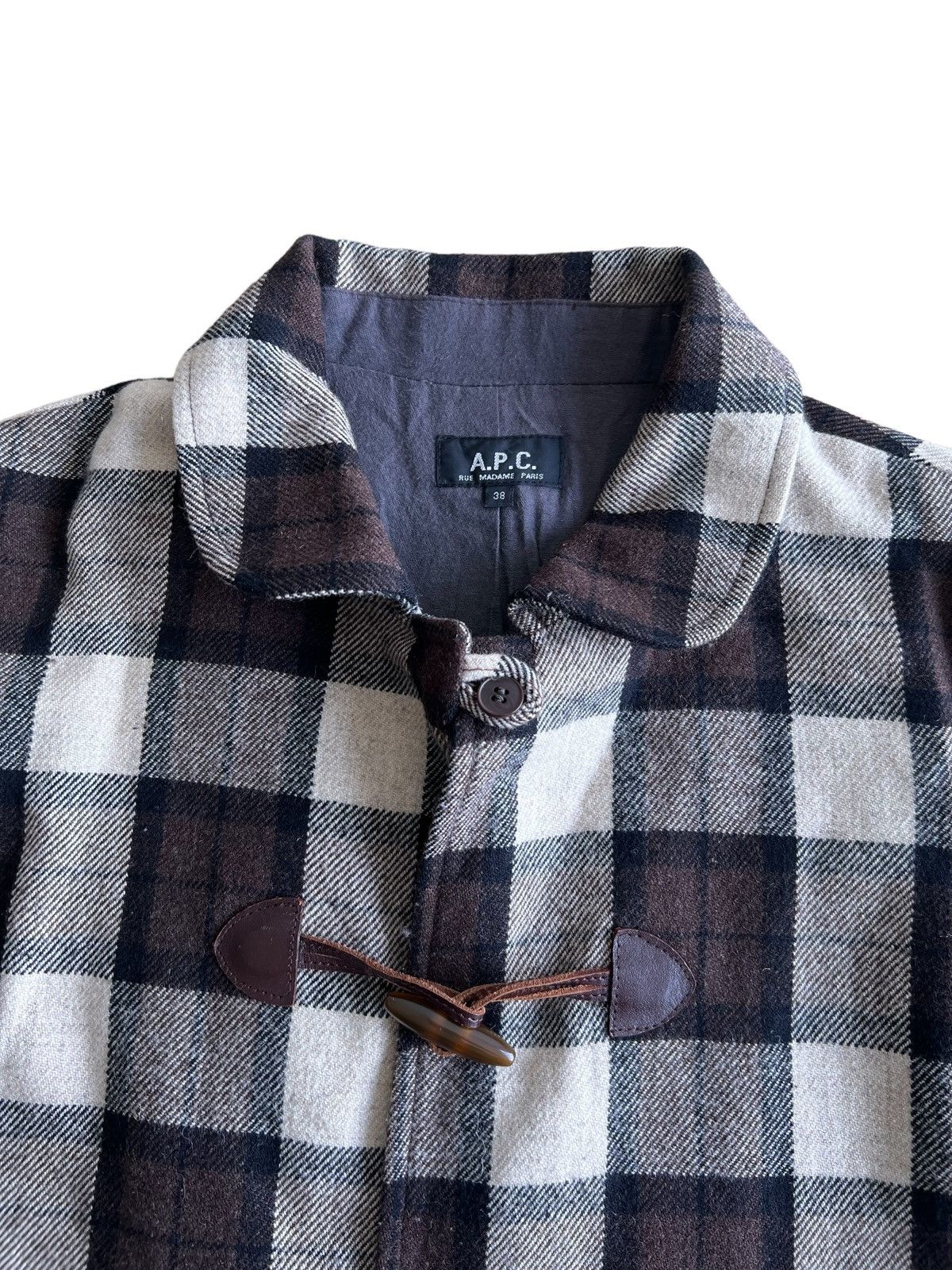 GRAIL🔥OG APC Brown Checked Board Hairy Wool Duffle Coat