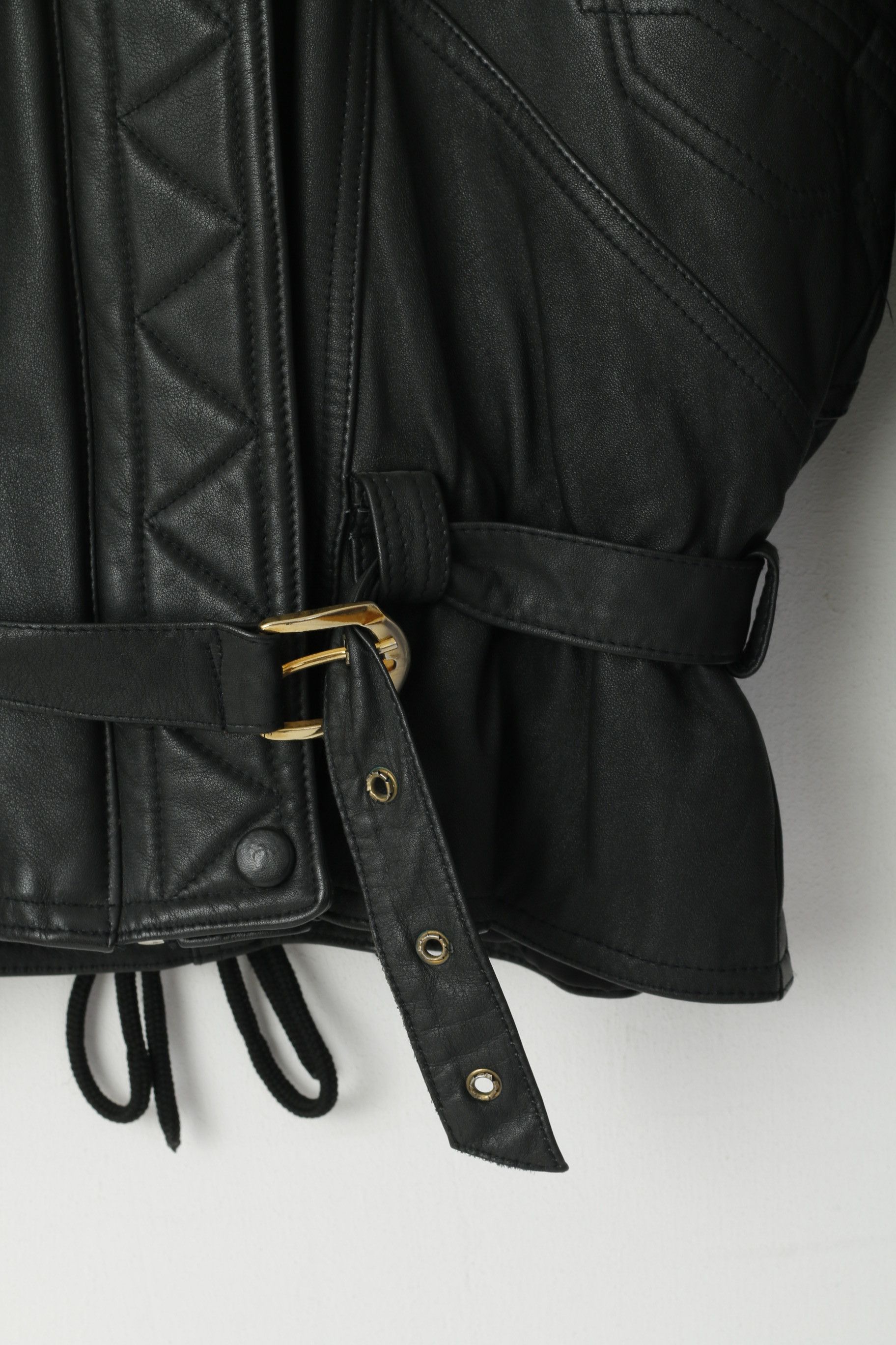 Vintage Elazar Women M Jacket Black Leather Vintage Soft Biker 3137 Size M / US 6-8 / IT 42-44 - 4 Thumbnail