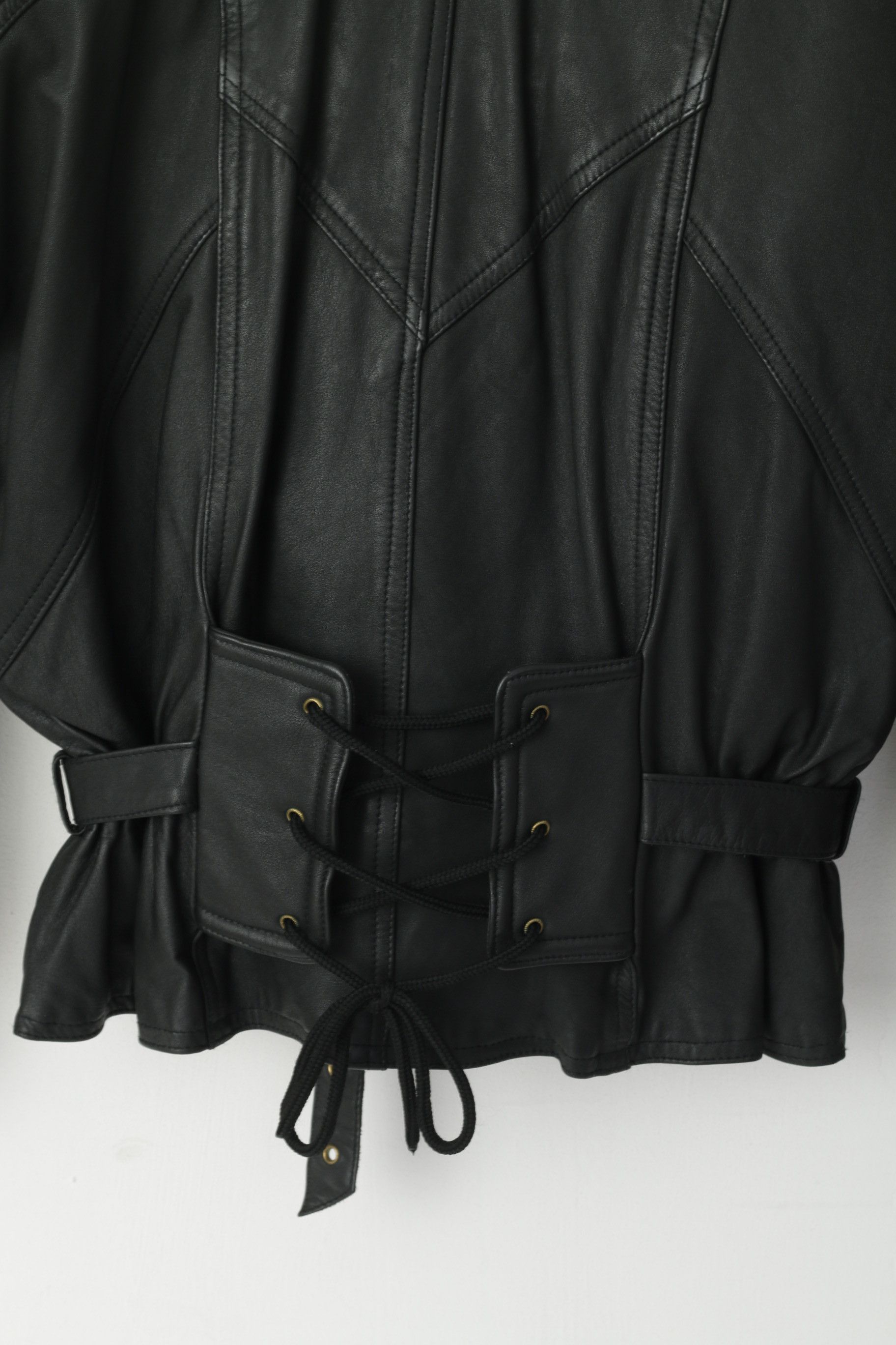 Vintage Elazar Women M Jacket Black Leather Vintage Soft Biker 3137 Size M / US 6-8 / IT 42-44 - 7 Thumbnail