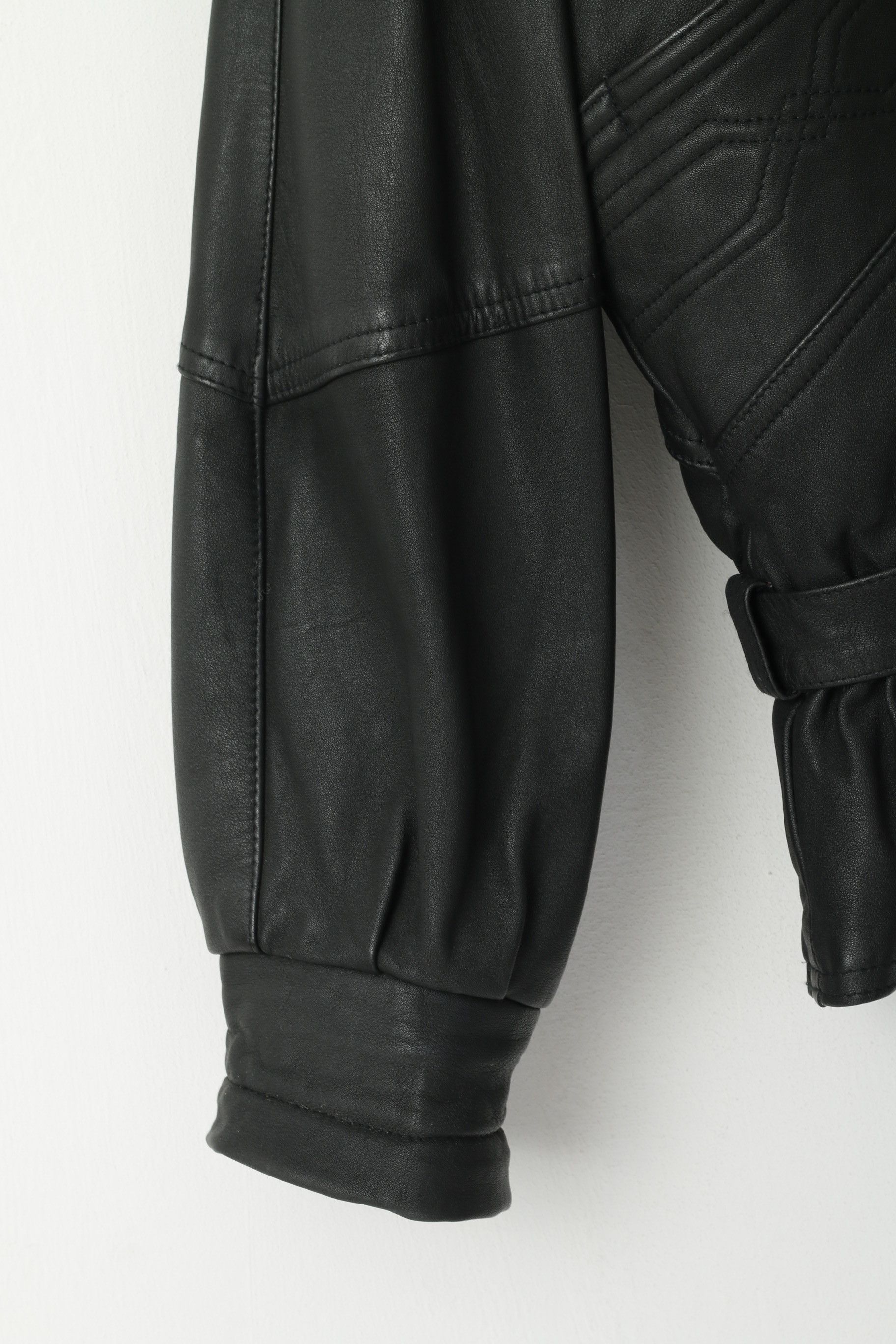 Vintage Elazar Women M Jacket Black Leather Vintage Soft Biker 3137 Size M / US 6-8 / IT 42-44 - 6 Thumbnail