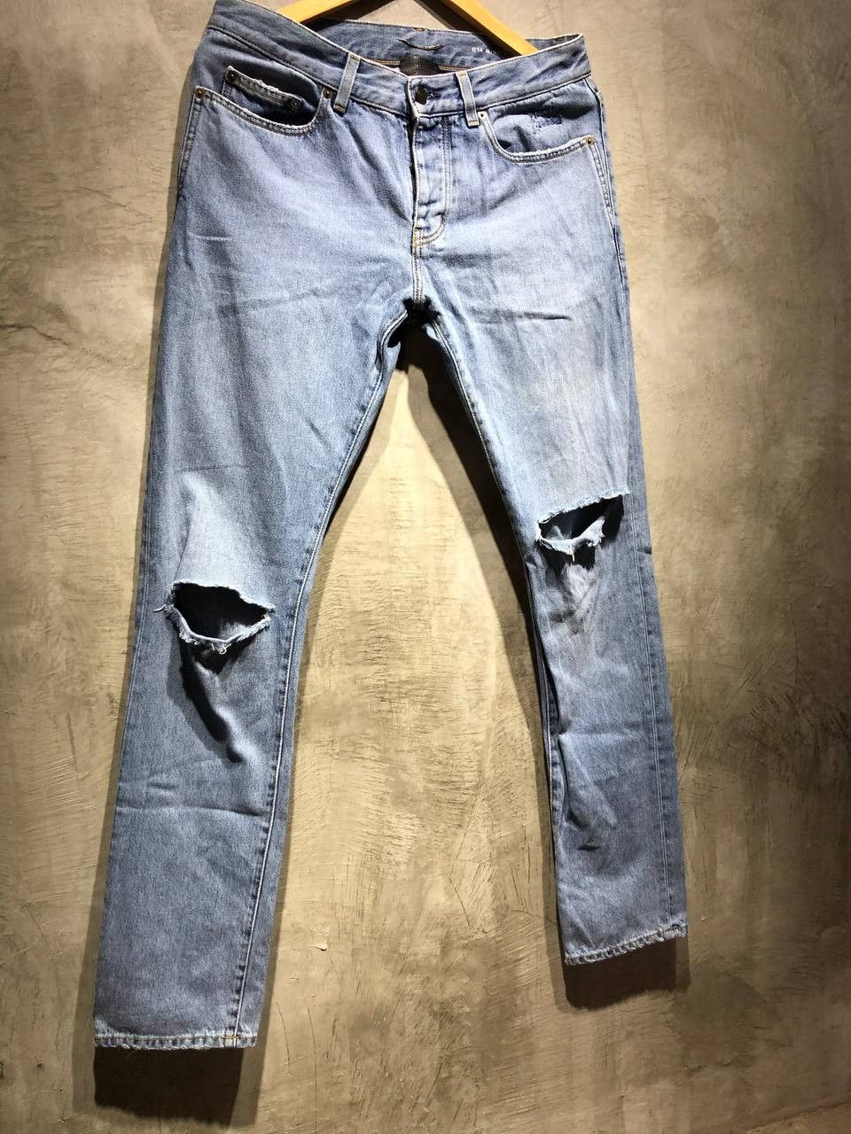 Saint Laurent Paris Saint Laurent Paris Knee Ripped Denim pants Size US 31 - 3 Thumbnail