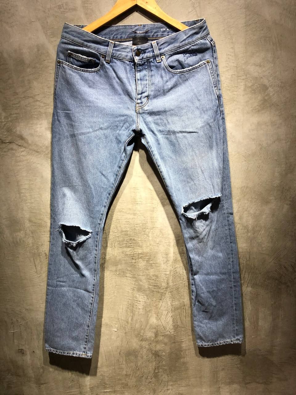 Saint Laurent Paris Saint Laurent Paris Knee Ripped Denim pants Size US 31 - 1 Thumbnail