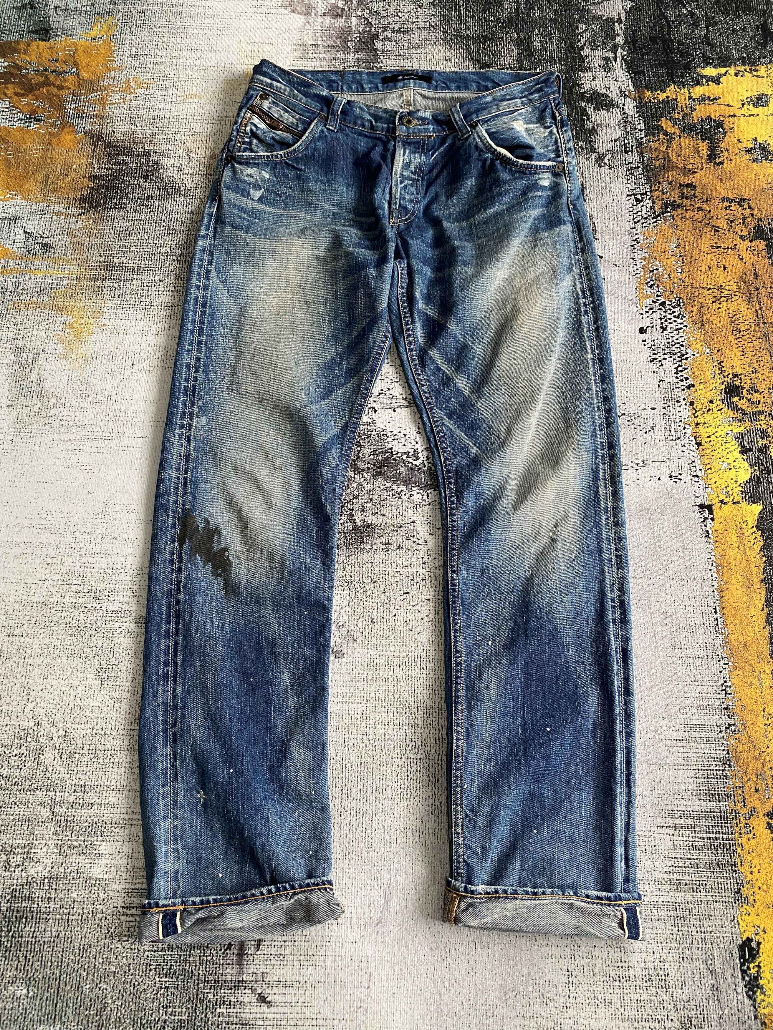 Vintage Johnbull Redline Selvedge Splash Distressed Denim