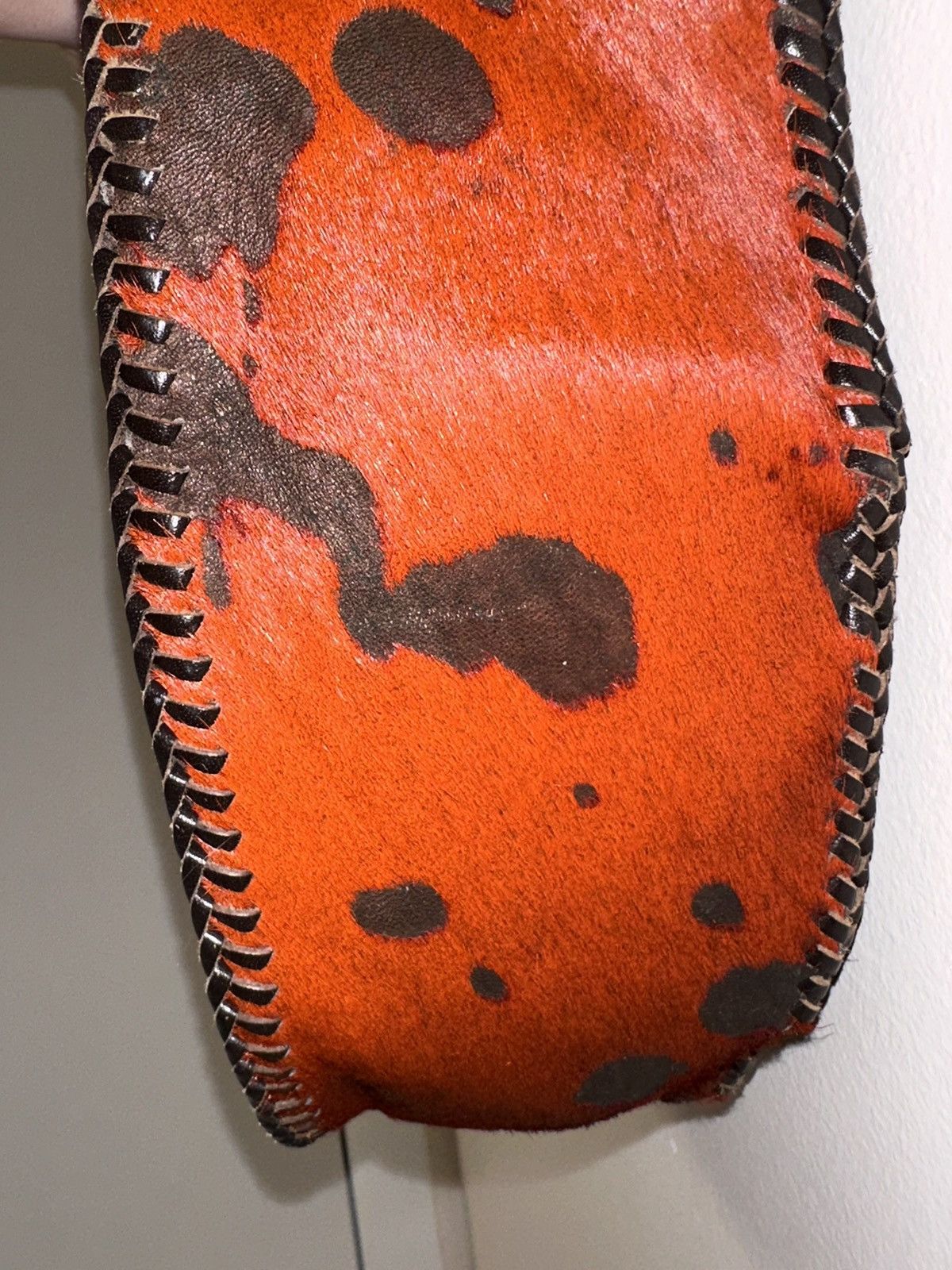 NEW Handmade Dyed Cowhide Leather Cossbody Rust Western