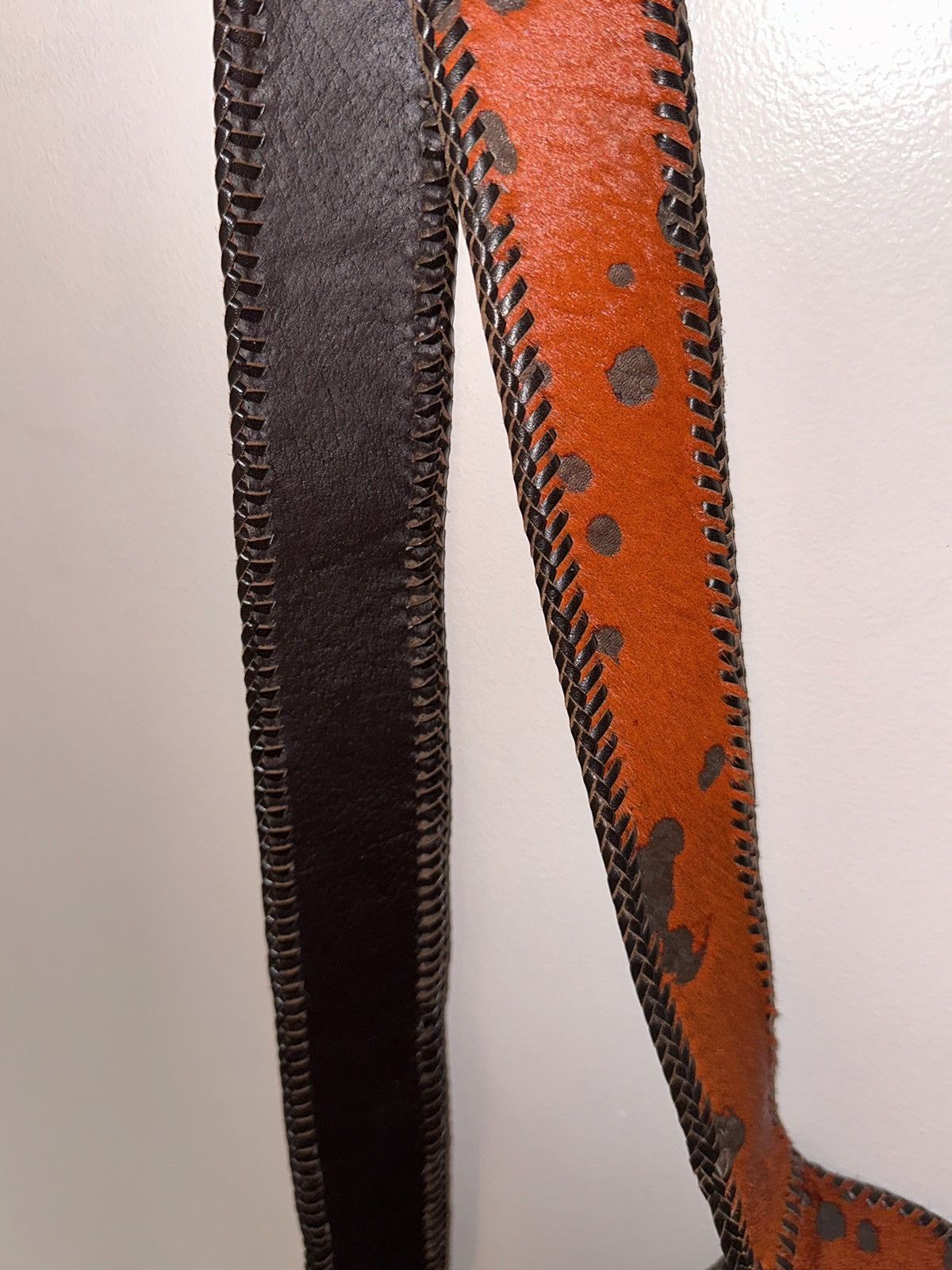 NEW Handmade Dyed Cowhide Leather Cossbody Rust Western